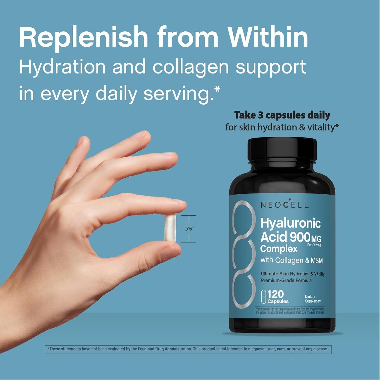 Complejo de Ácido Hialurónico NeoCell 900mg 120 Cápsulas