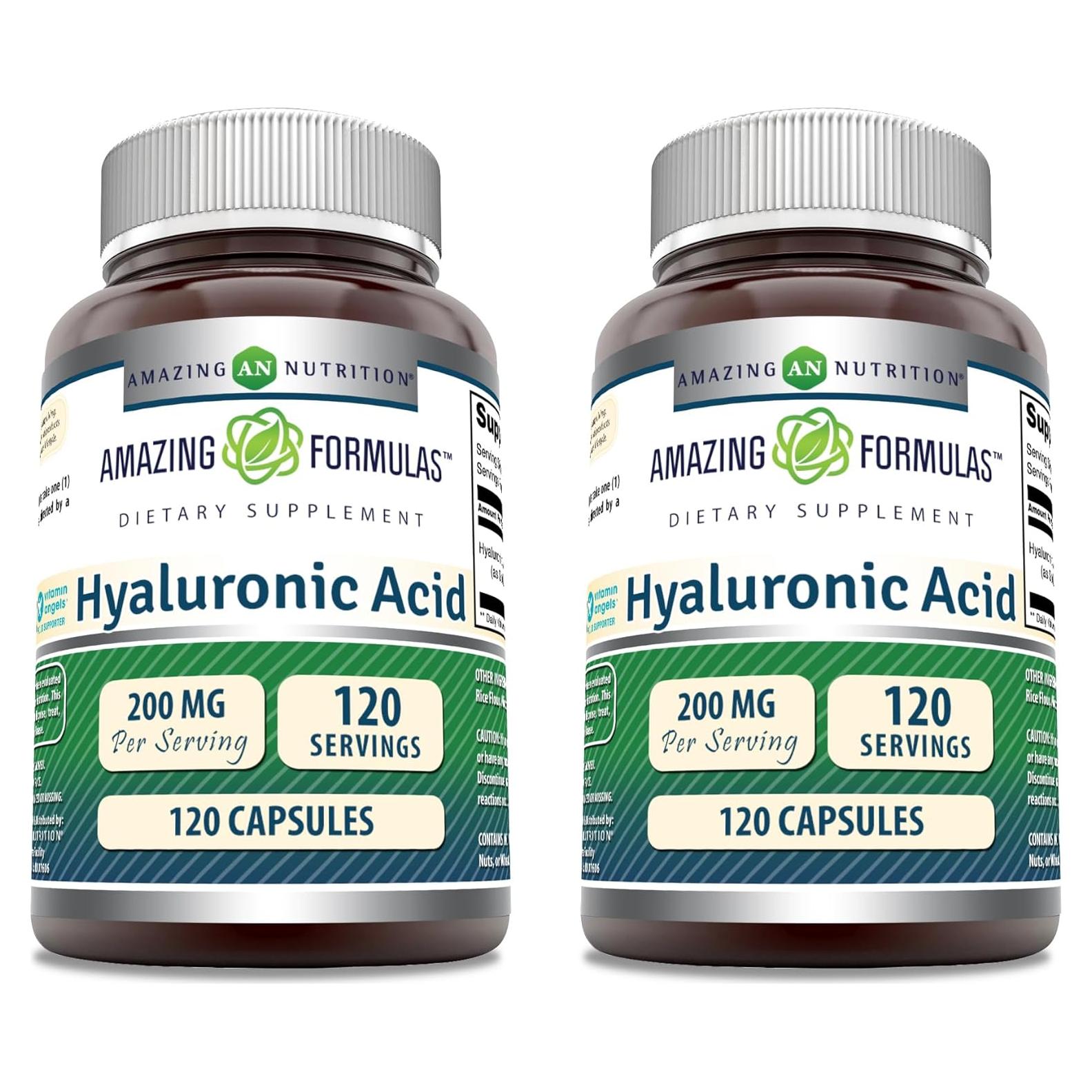 Suplemento Ácido Hialurónico 200 mg Nutrición Asombrosa 120 Cápsulas