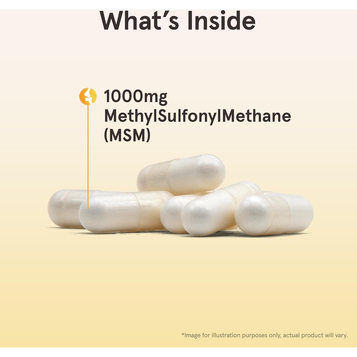 Suplemento Dietético Jarrow Formulas MSM 1000 mg - 200 Cápsulas Vegetales