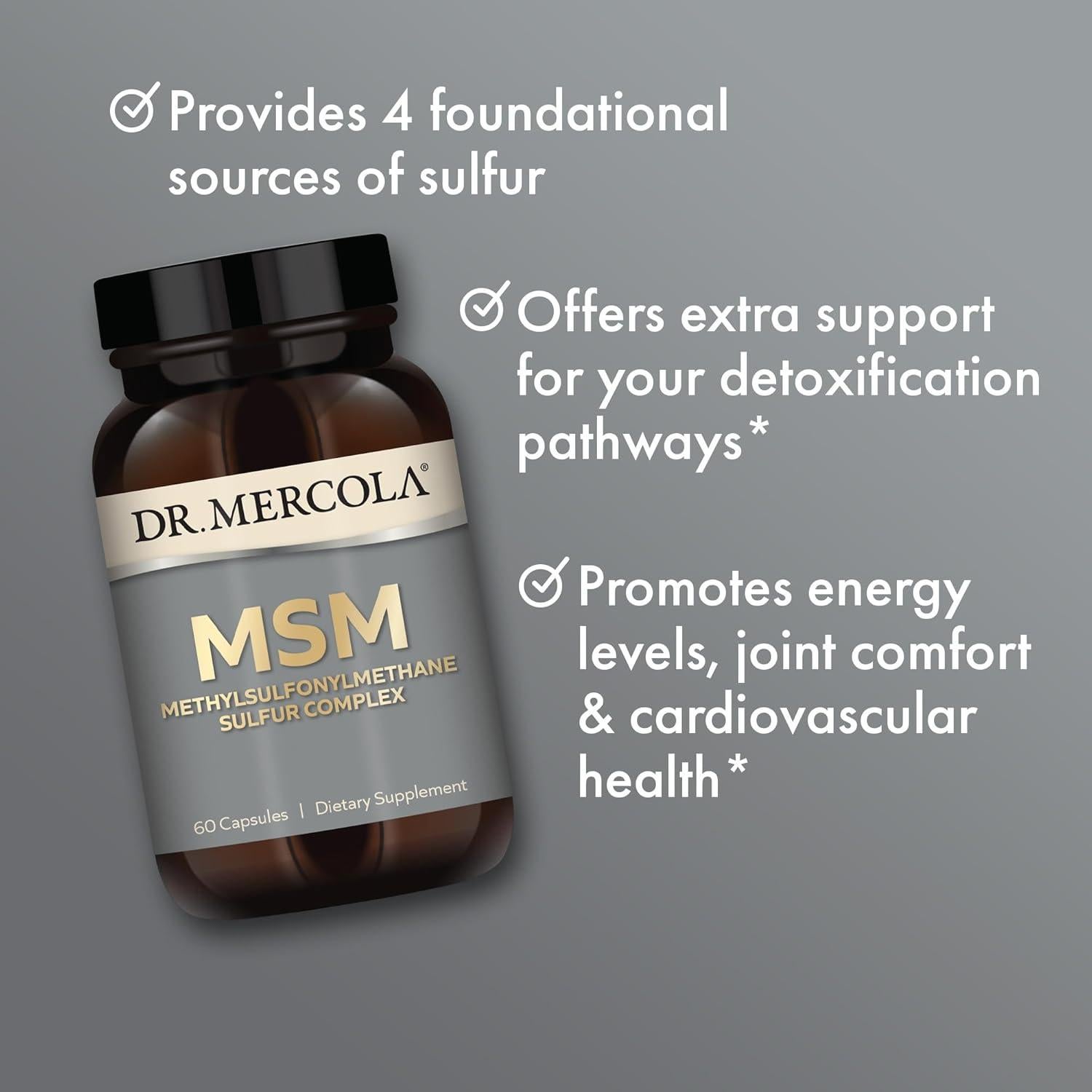 Suplemento de Azufre MSM Dr. Mercola 14.17g - 30 Porciones