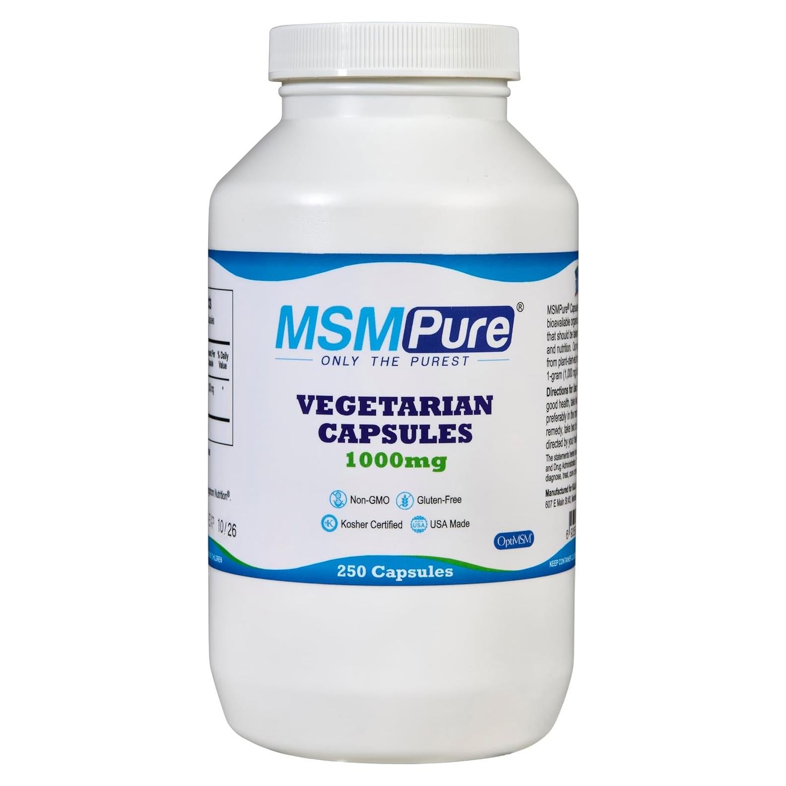 Cápsulas Vegetarianas de MSM KALA HEALTH 1000 mg 250 Unidades
