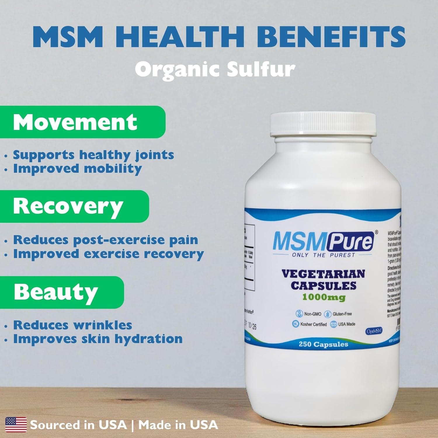 Cápsulas Vegetarianas de MSM KALA HEALTH 1000 mg 250 Unidades