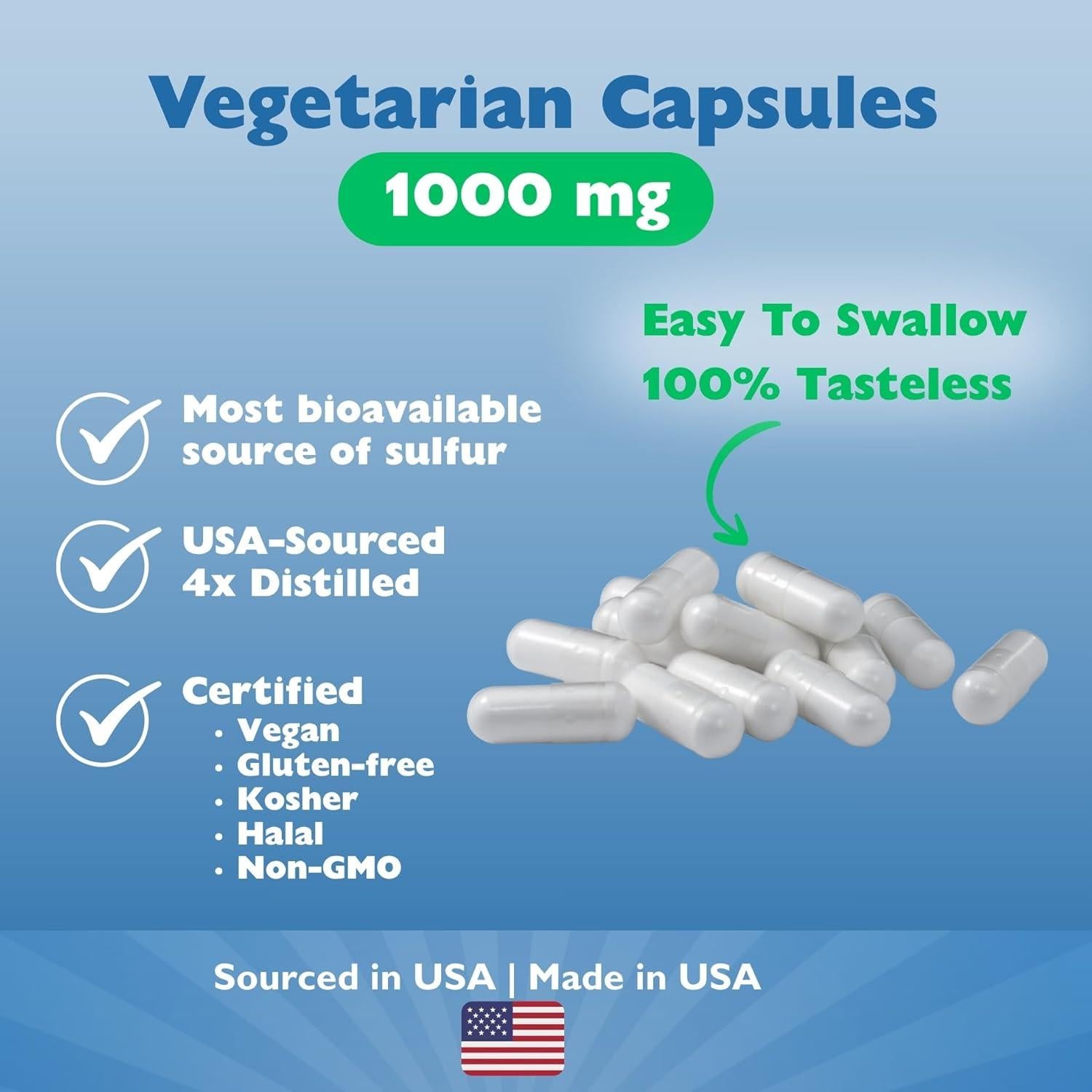 Cápsulas Vegetarianas de MSM KALA HEALTH 1000 mg 250 Unidades