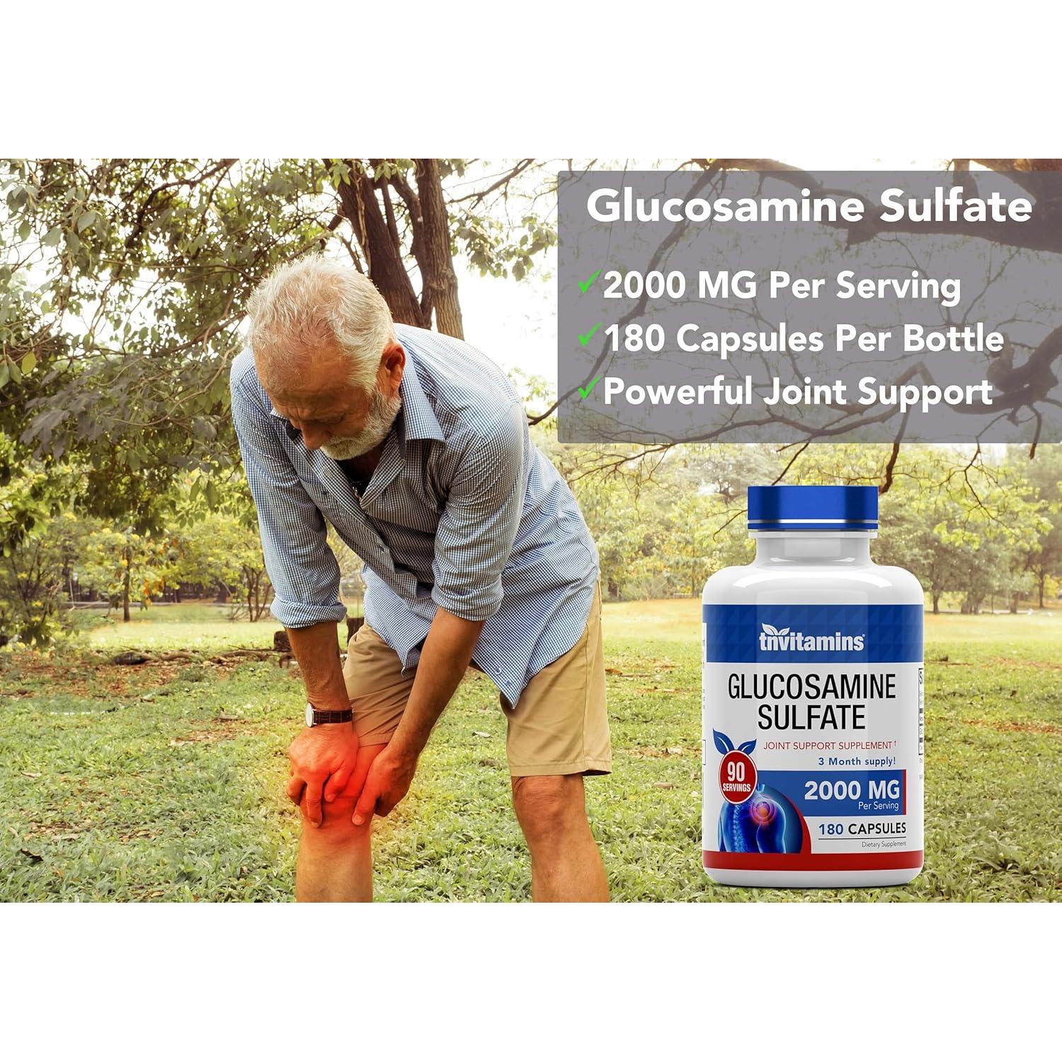 Cápsulas de Sulfato de Glucosamina 2000 MG TNVitamins 180 Unidades