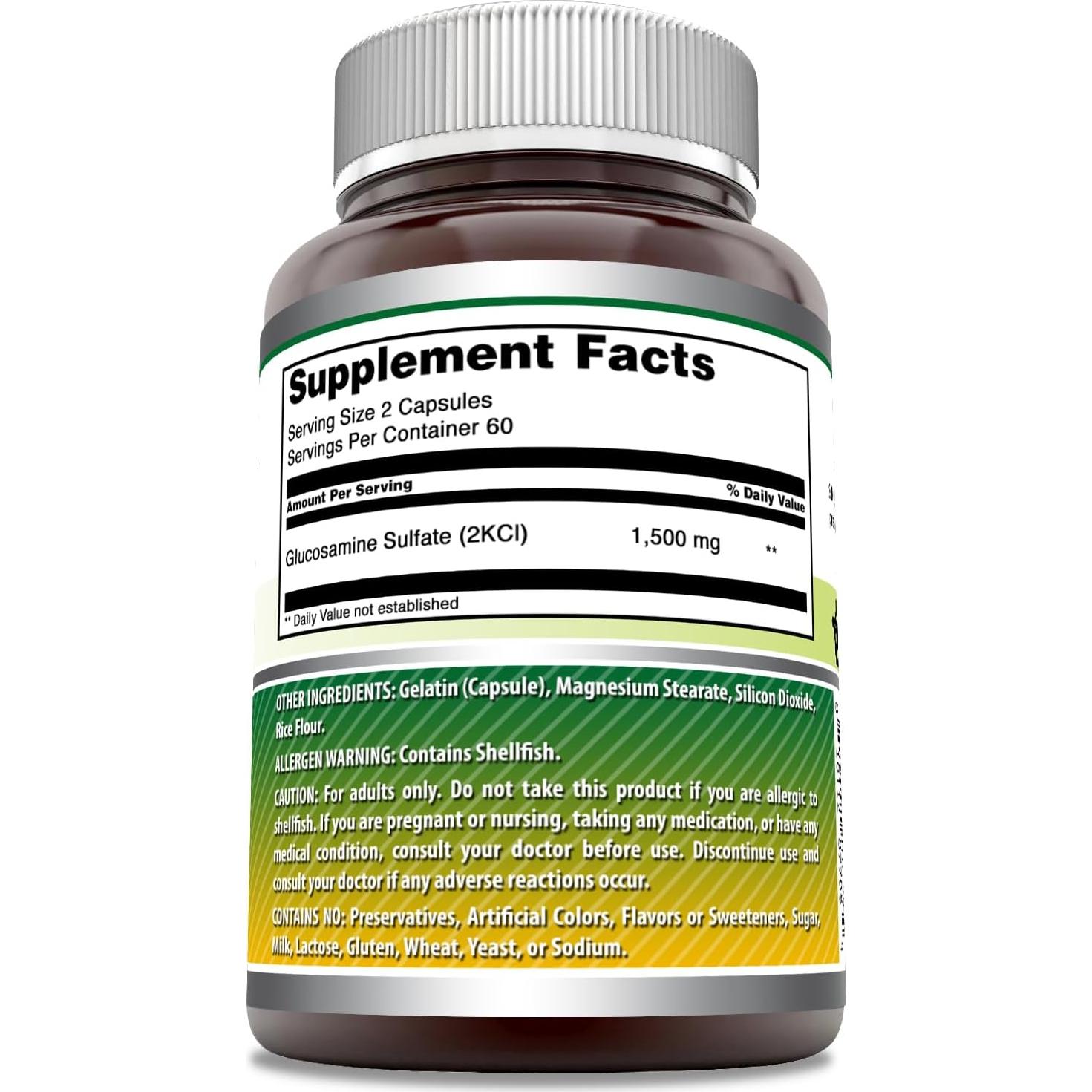 Suplemento de Glucosamina Amazing Formulas 1500 Mg 120 Cápsulas