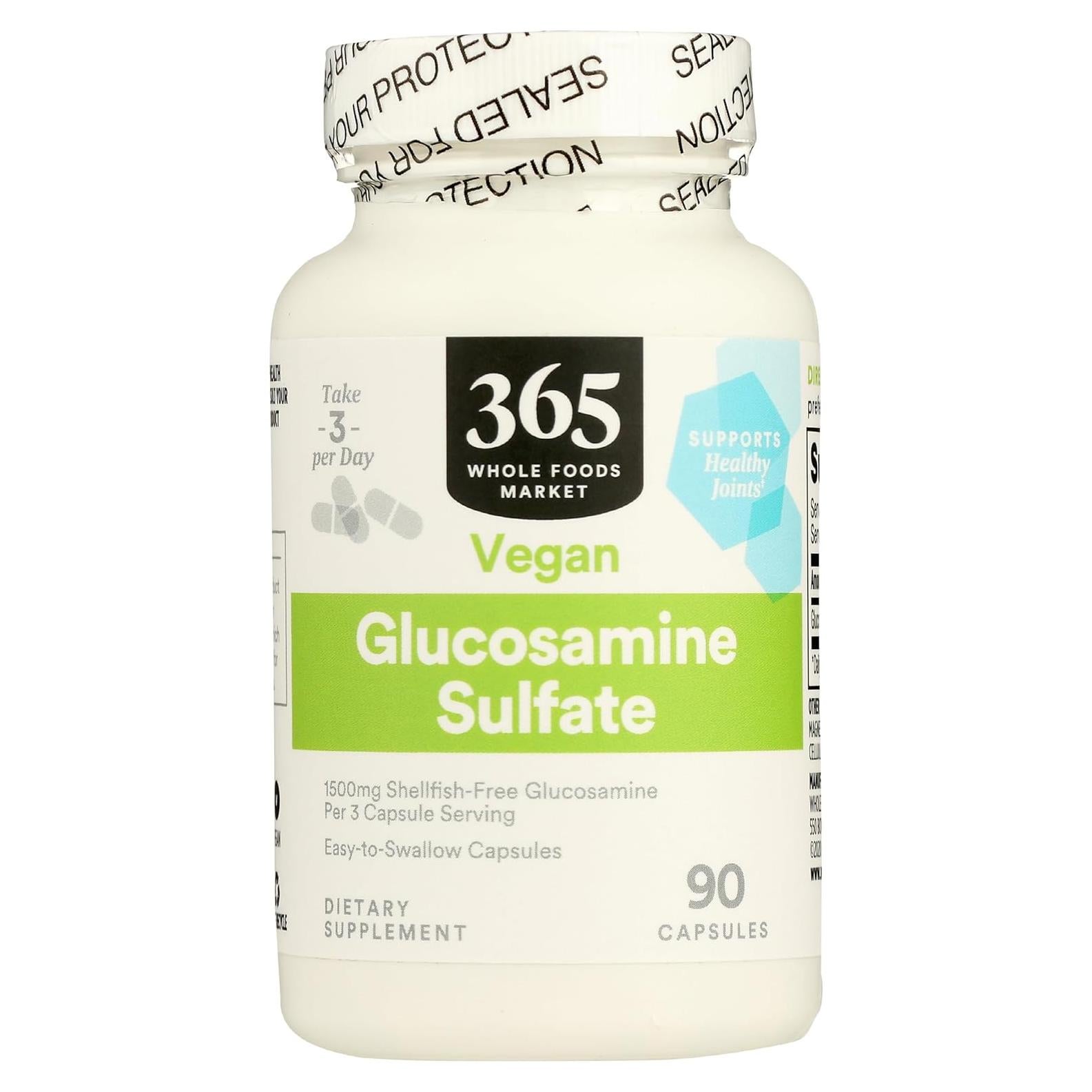 Glucosamina Sulfato Vegana 1500mg 90 Cápsulas 365 Whole Foods