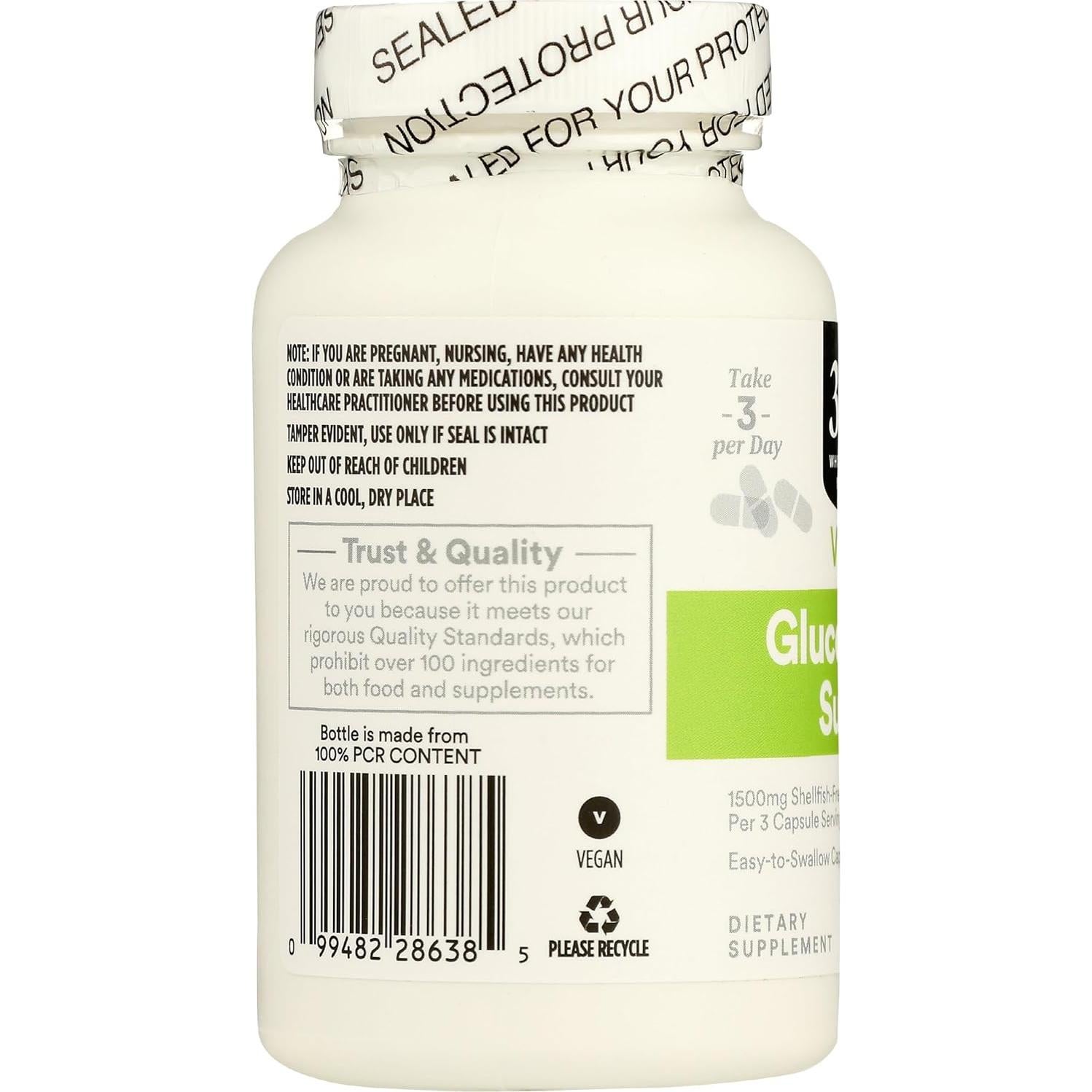 Glucosamina Sulfato Vegana 1500mg 90 Cápsulas 365 Whole Foods