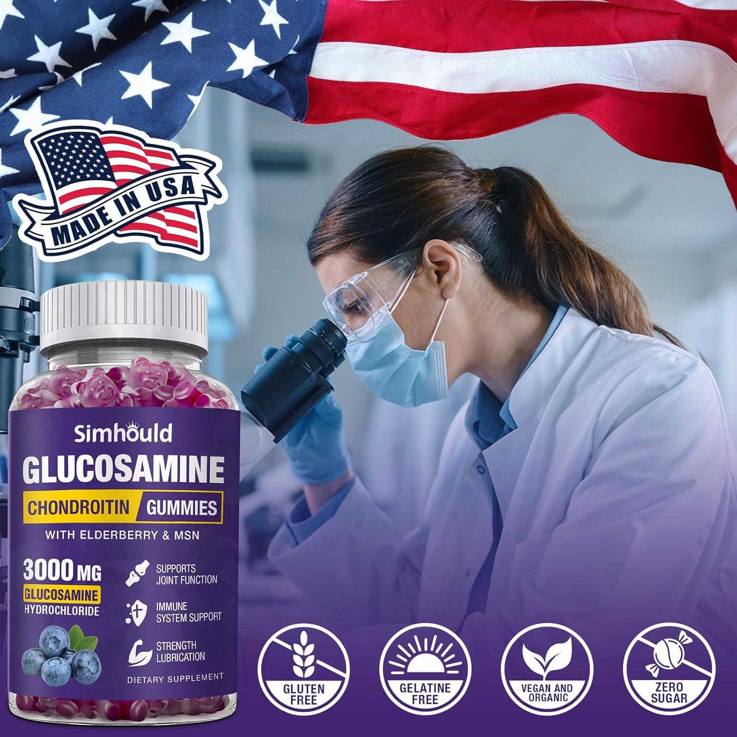 Gominolas de Glucosamina y Condroitina Simhould 3000mg - 60 Unidades