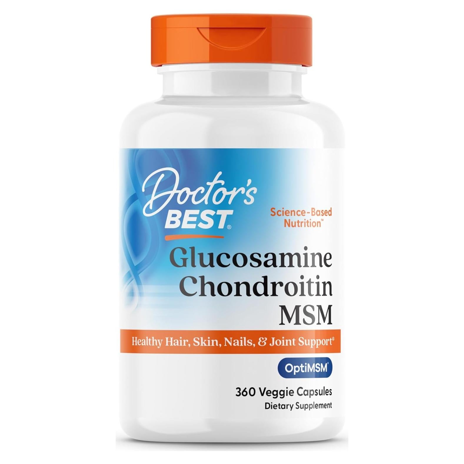Suplemento Articular Glucosamina Condroitina MSM Doctor's Best 360 Cápsulas