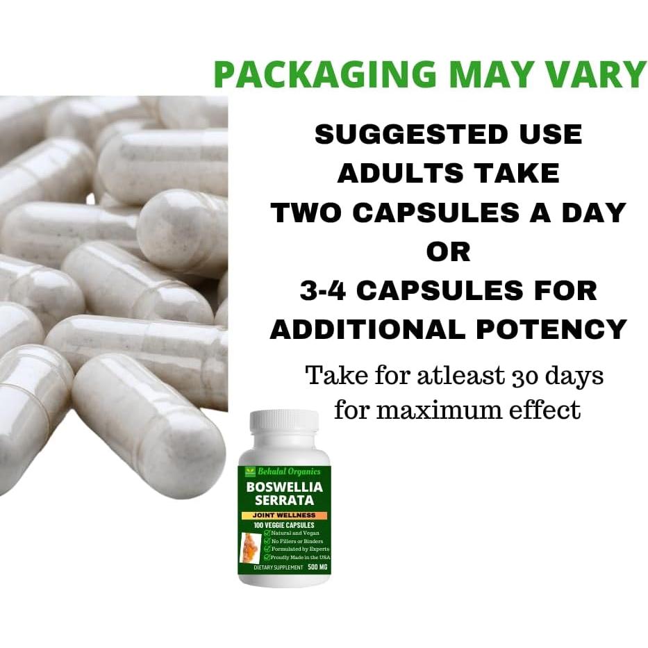 Cápsulas Boswellia Serrata Behalal Organics 60 Unidades