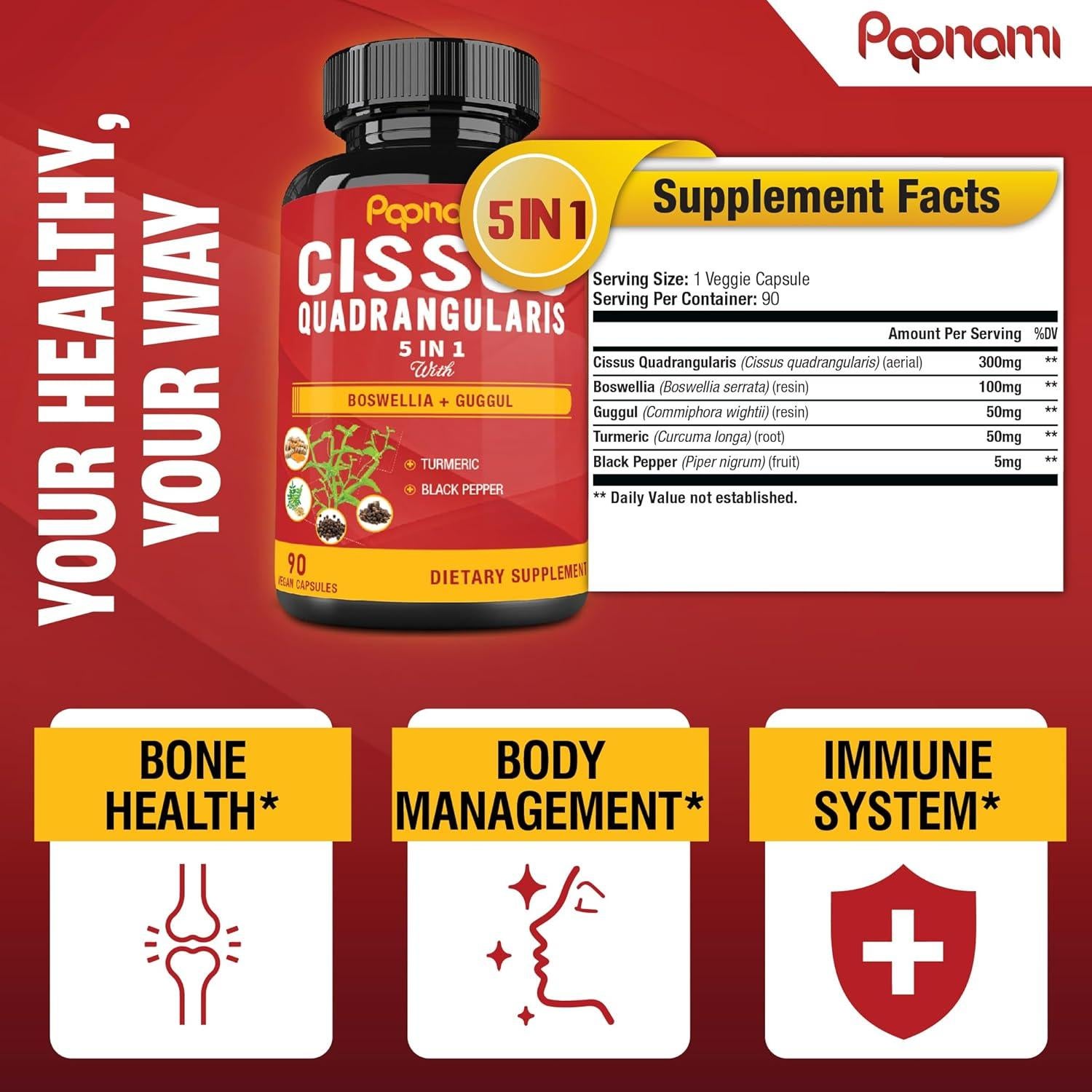 Cápsulas de Extracto de Cissus Papnami 90 Unidades - Suplemento Herbal