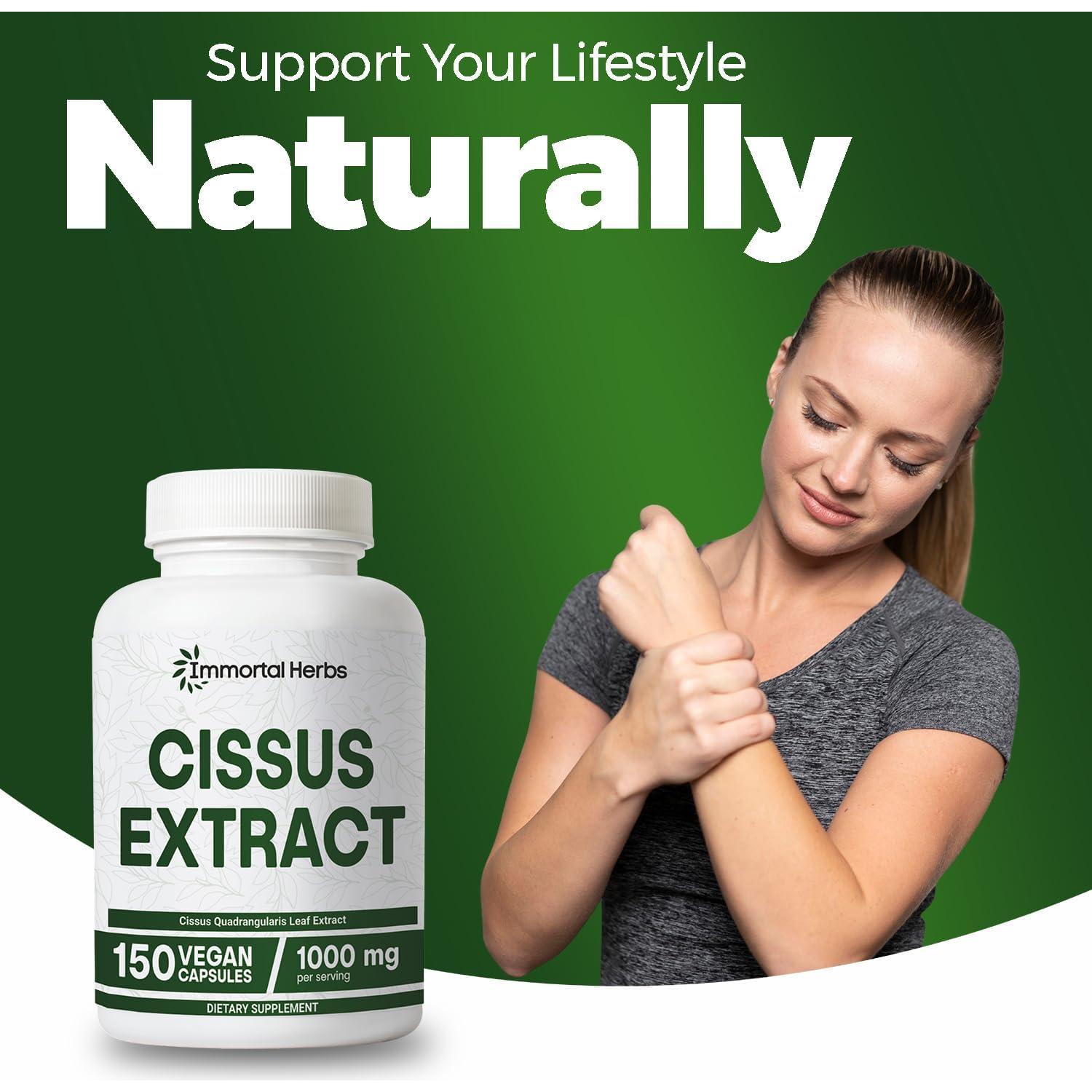 Cápsulas de Cissus Quadrangularis 1000mg - Immortal Herbs, 150 Unidades