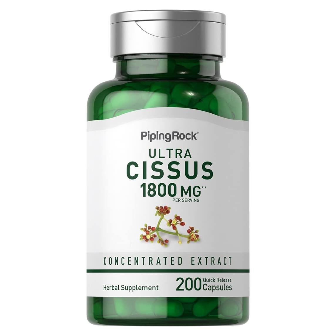 Suplemento Cissus Quadrangularis Piping Rock 1800mg 200 Cápsulas