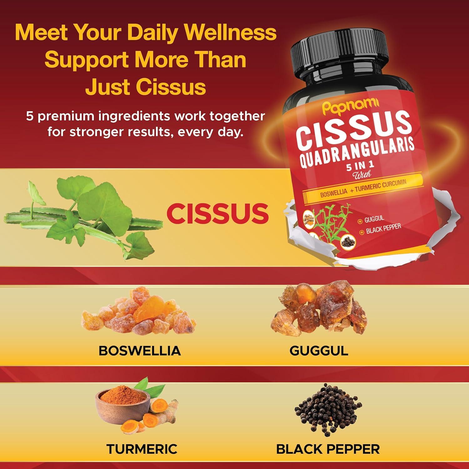 Cápsulas Cissus Quadrangularis Papnami - 150 Unidades Veganas