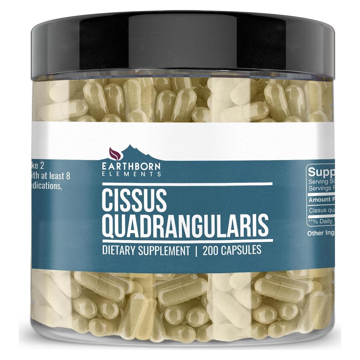 Cápsulas de Cissus Quadrangularis Elementos de la Tierra 200 Unidades