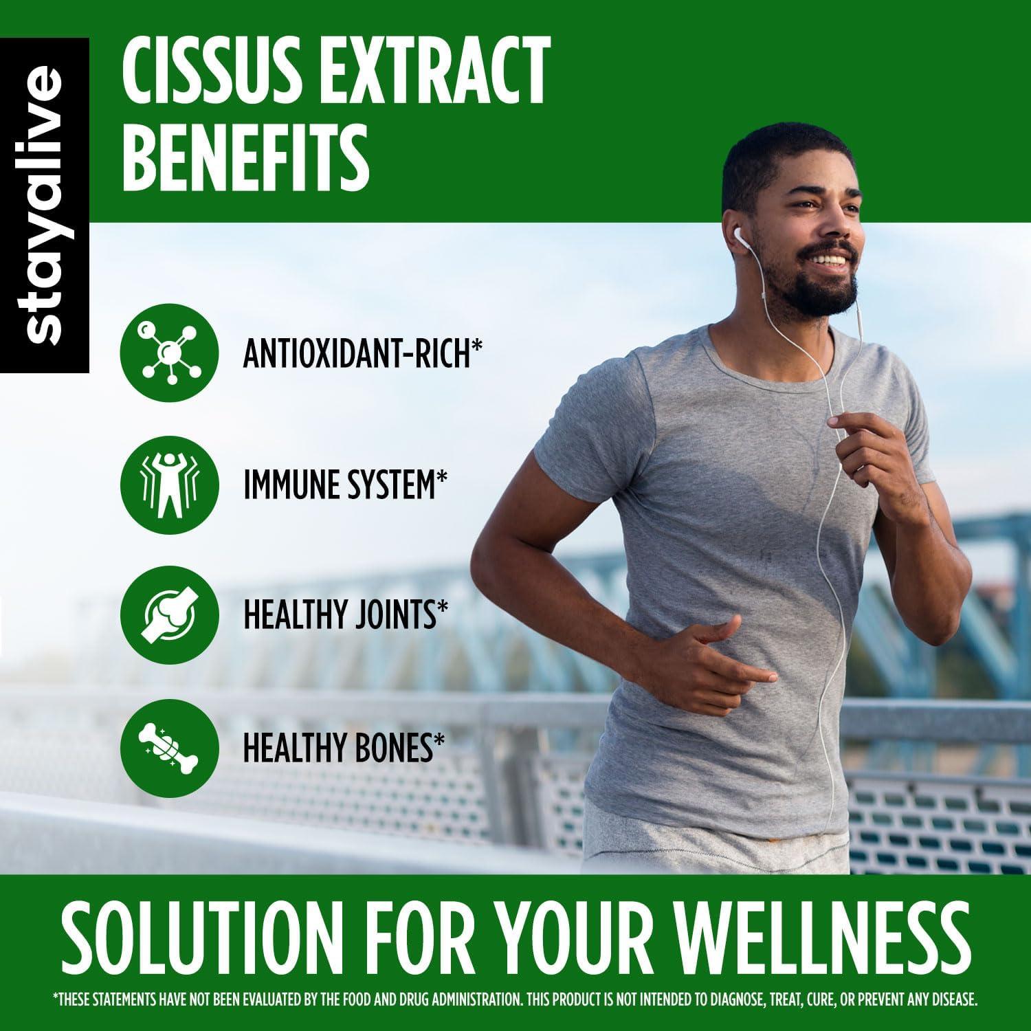 Suplemento Cissus Quadrangularis Stay Alive 1000mg 120 Cápsulas