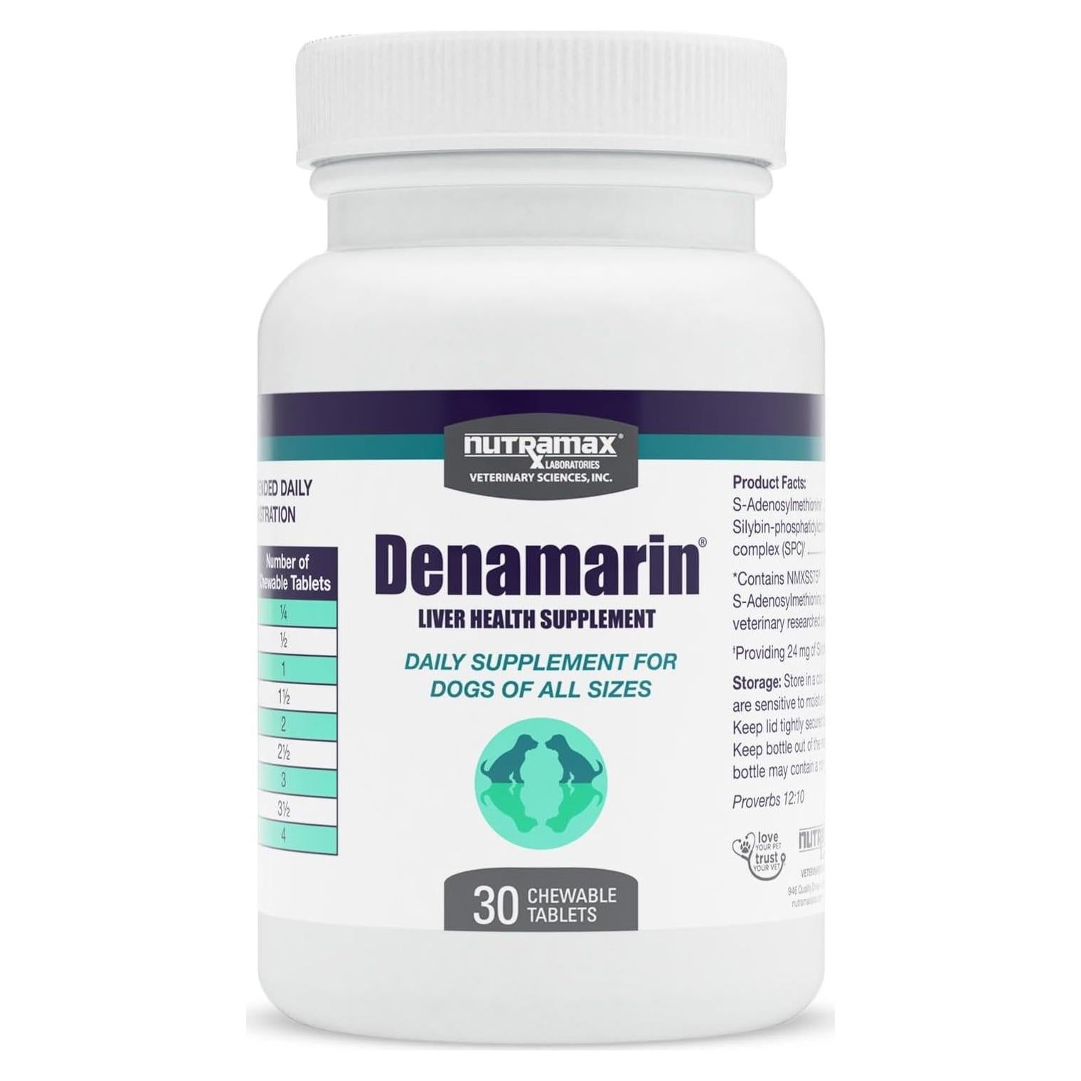 Suplemento Hepático para Perros Nutramax Denamarin 30 Tabletas