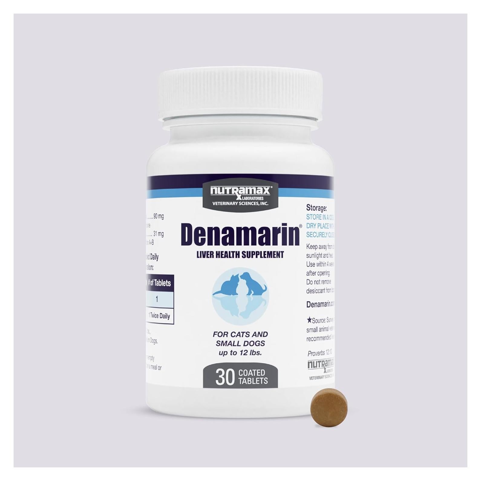 Suplemento Hepático Denamarin Nutramax para Perros y Gatos - 30 Tabletas