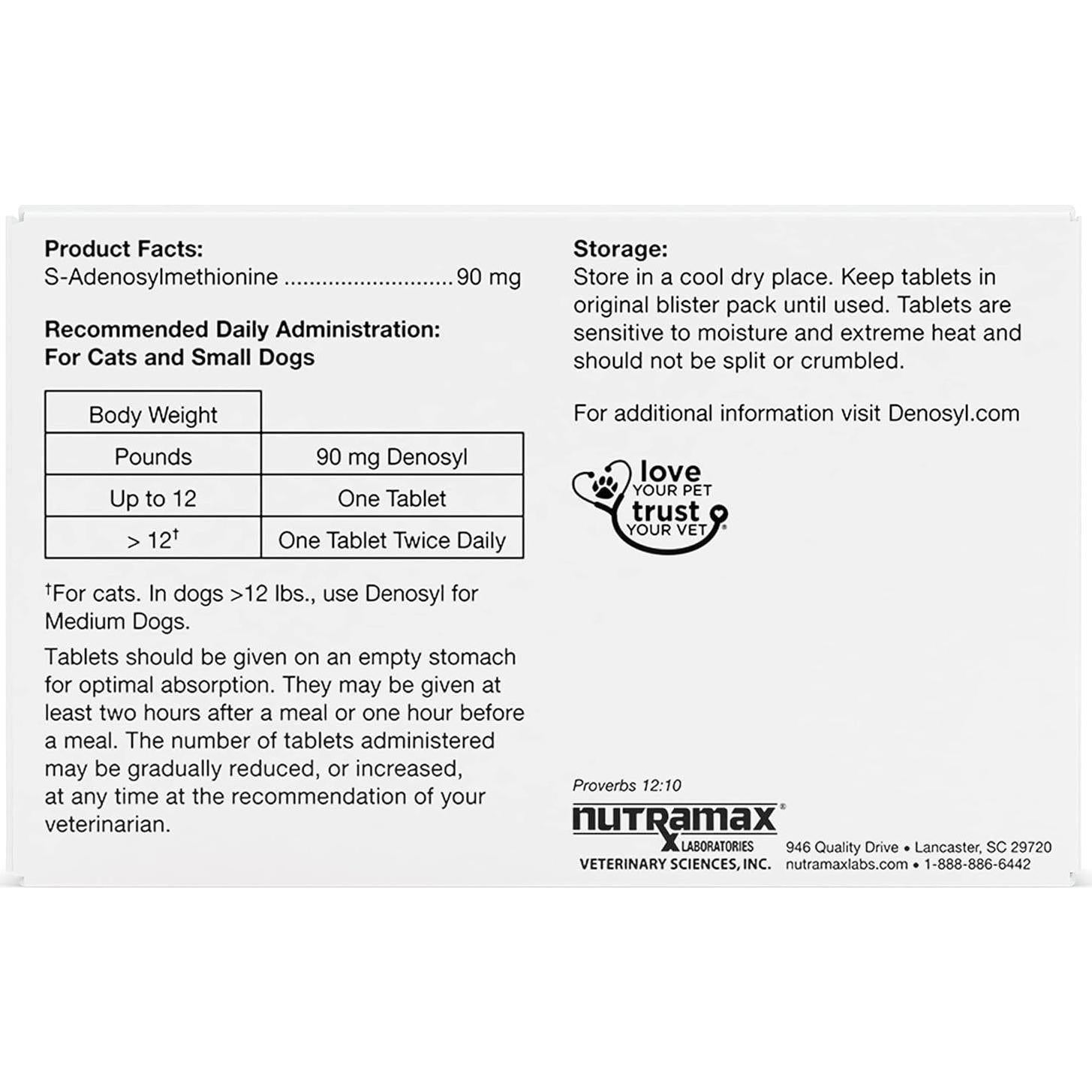 Suplemento Hepático y Cerebral Nutramax Denosyl 30 Tabletas