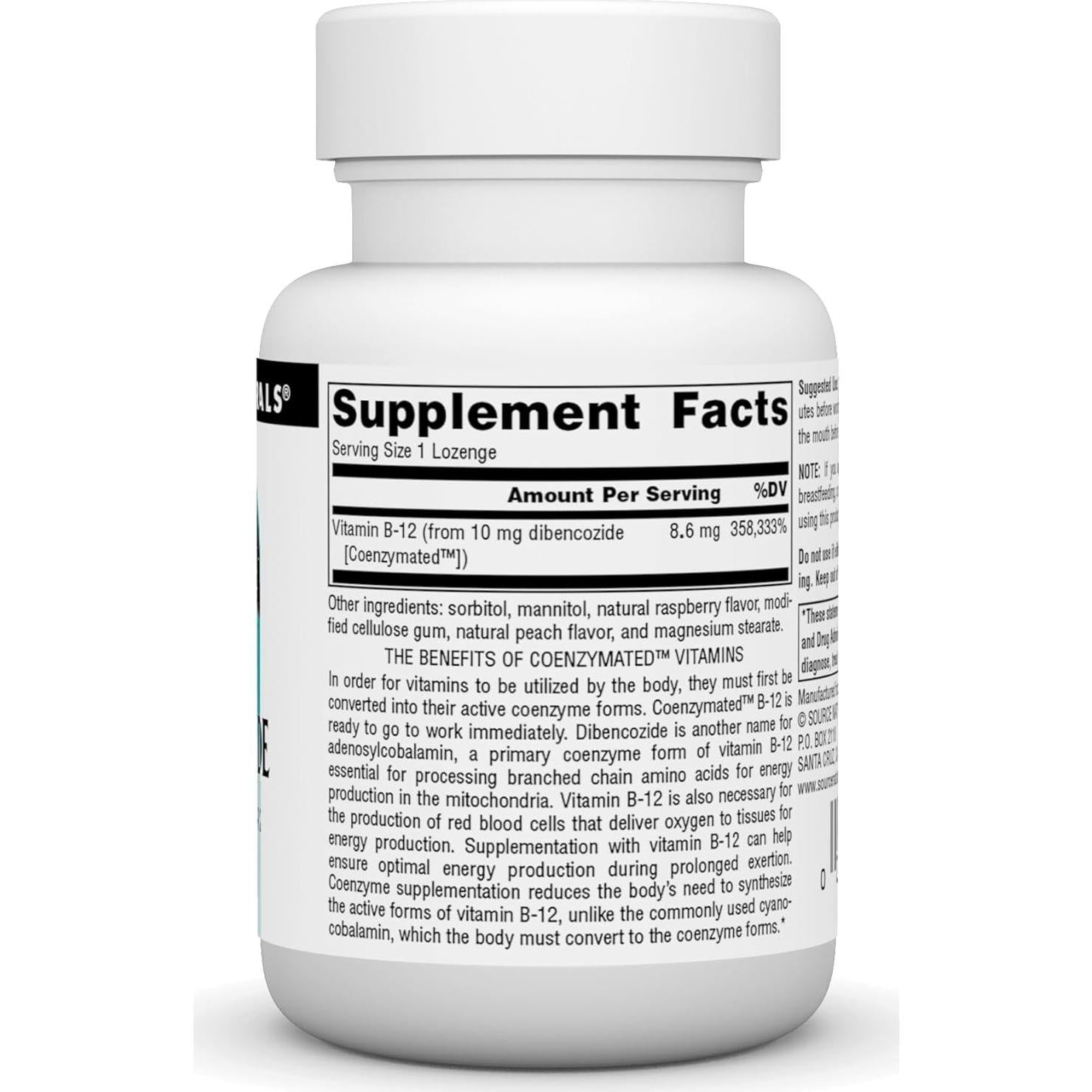 Suplemento B-12 Coenzimado Source Naturals 60 Pastillas