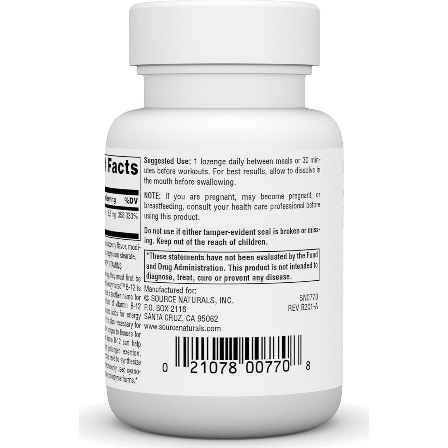 Suplemento B-12 Coenzimado Source Naturals 60 Pastillas