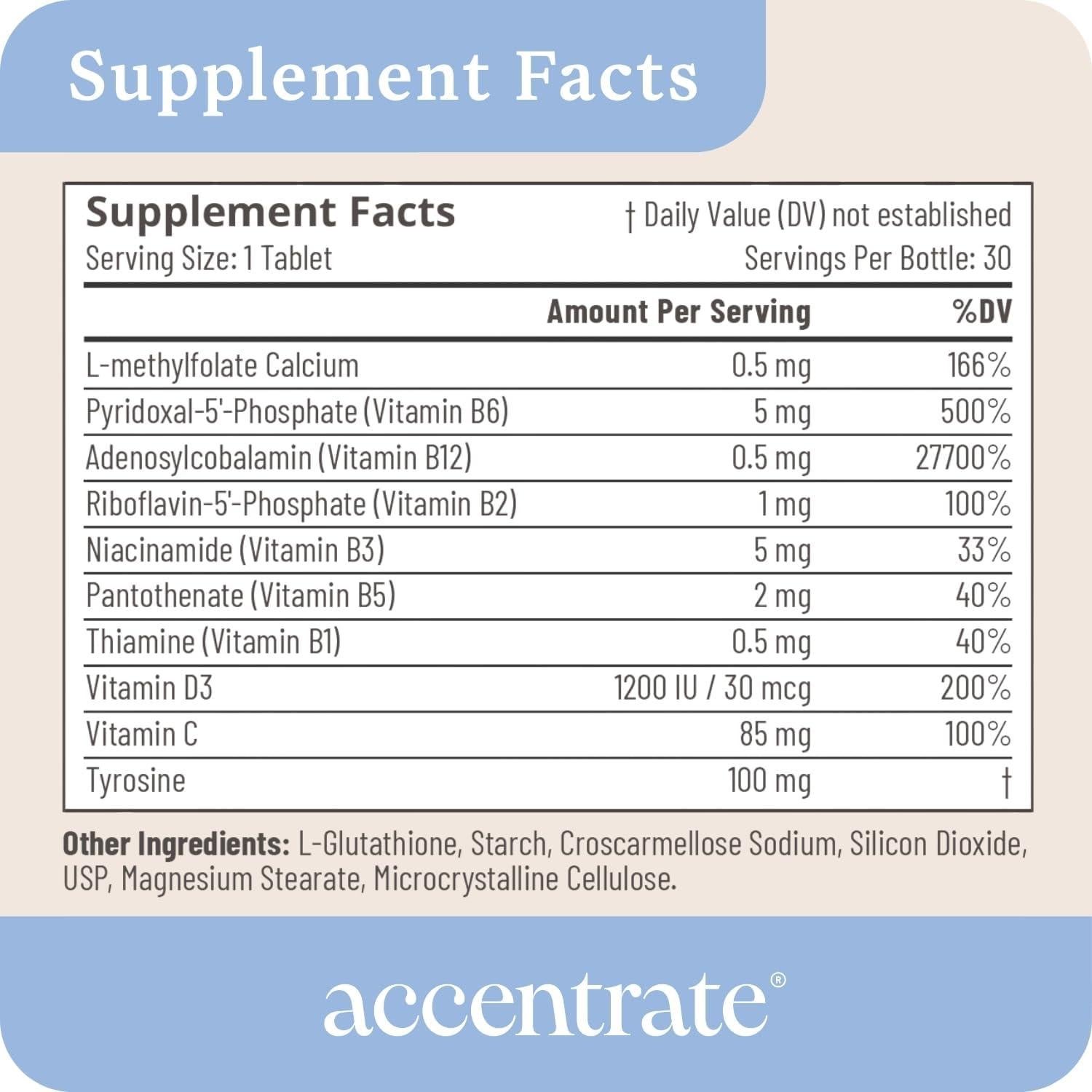 Accentrate Neuro X - Multivitamínico Completo B | 30 Tabletas