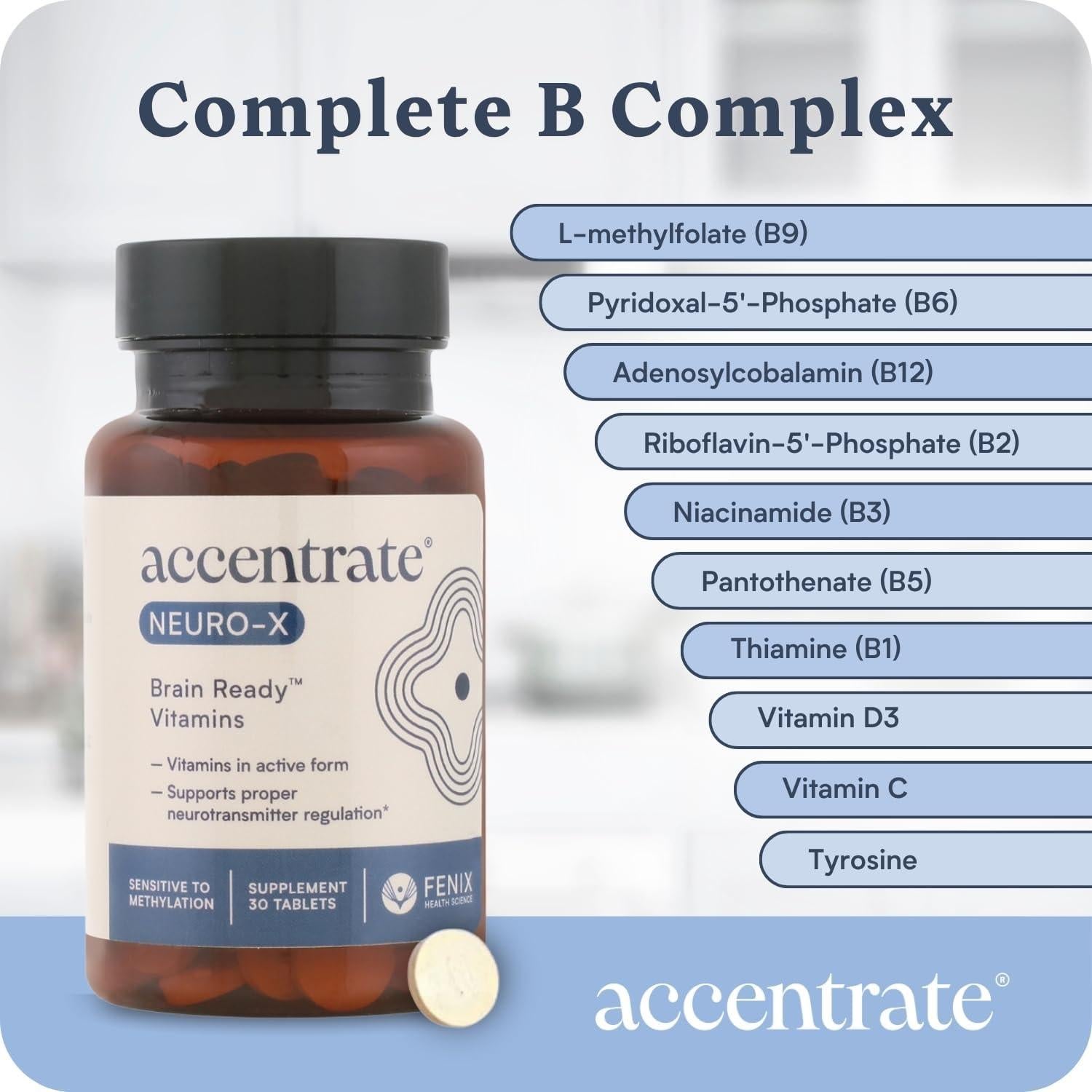 Accentrate Neuro X - Multivitamínico Completo B | 30 Tabletas