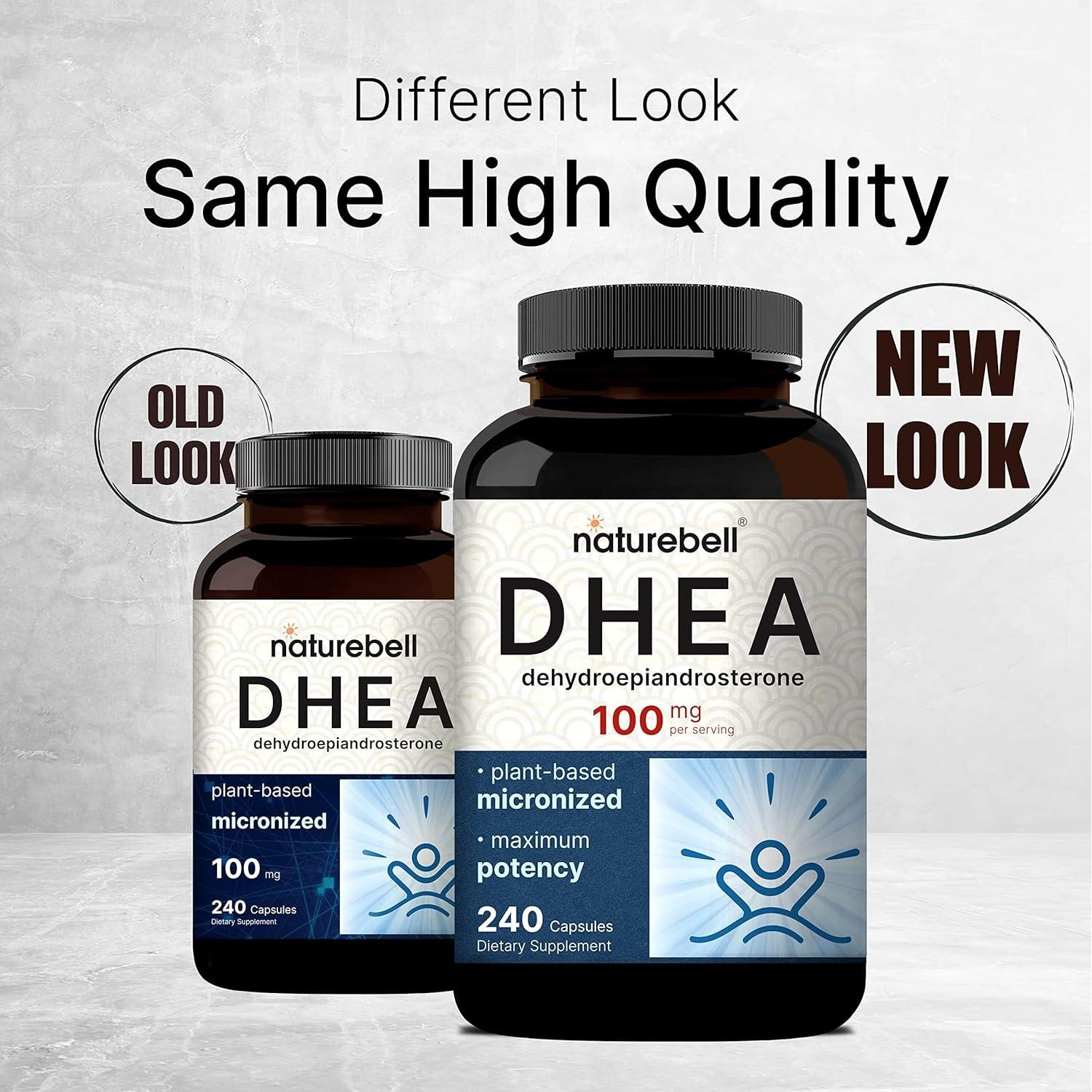 Suplemento DHEA NatureBell 100mg 240 Cápsulas Alta Absorción