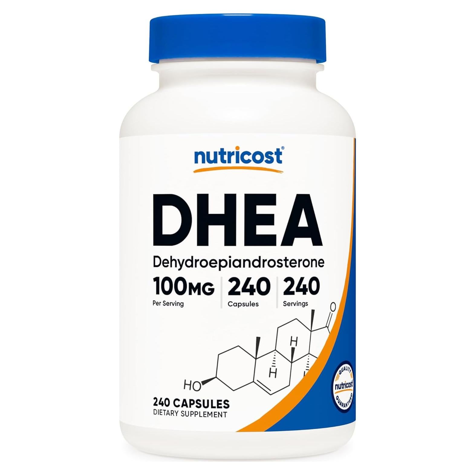 Nutricost DHEA 100mg 240 Cápsulas Suplemento Sin Gluten