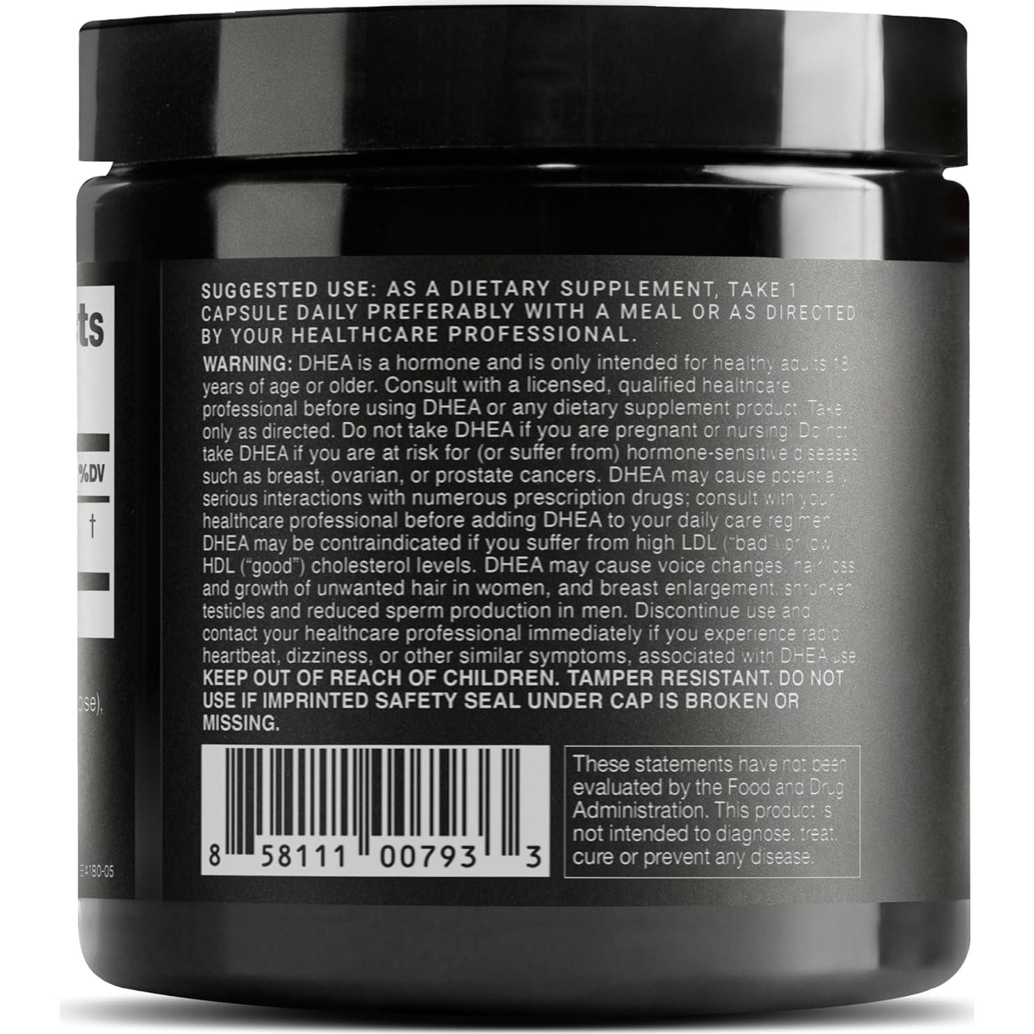 Suplemento DHEA Toniiq 100mg - 180 Cápsulas Micronizadas