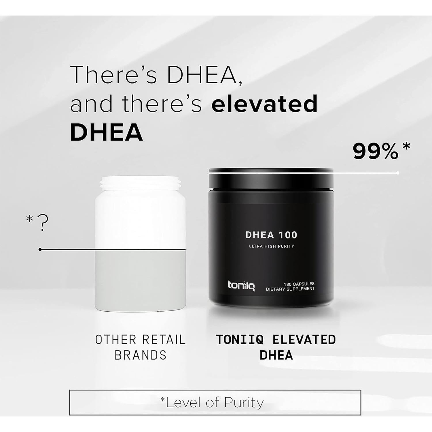 Suplemento DHEA Toniiq 100mg - 180 Cápsulas Micronizadas