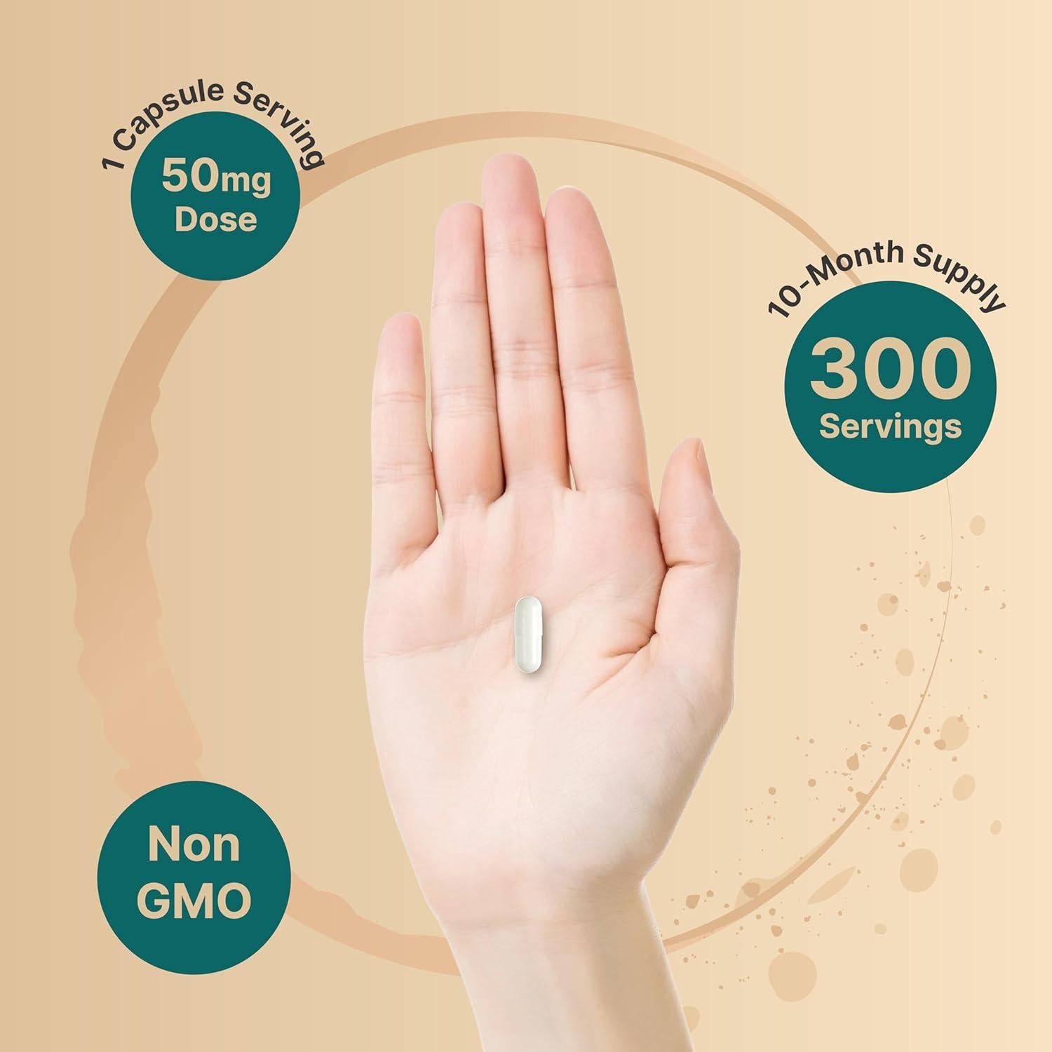 Suplemento DHEA NatureBell 50mg 300 Cápsulas Micronizadas