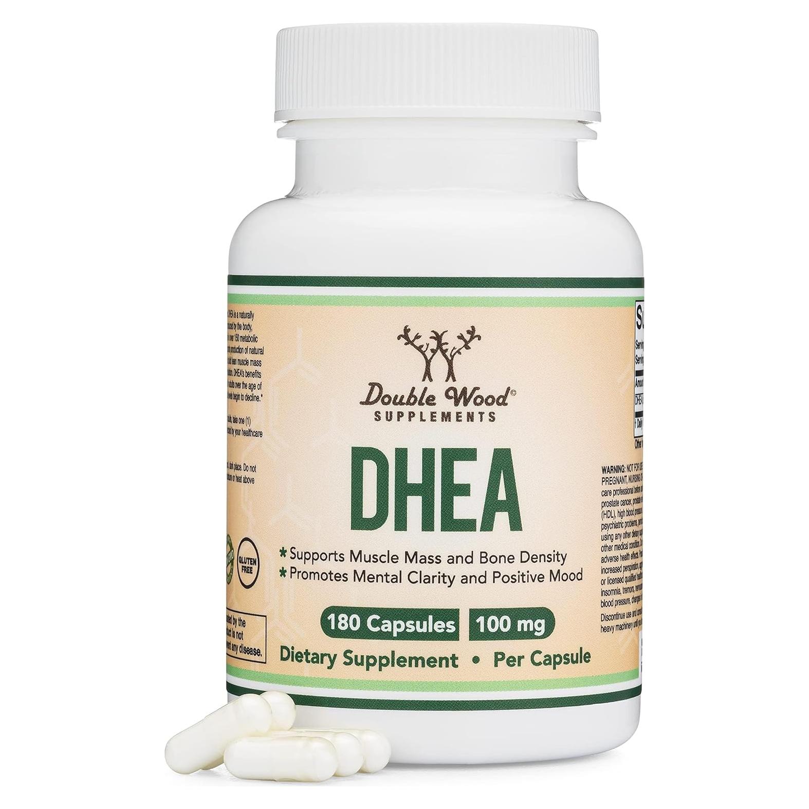 DHEA 100mg 180 Cápsulas Double Wood - Equilibrio Hormonal