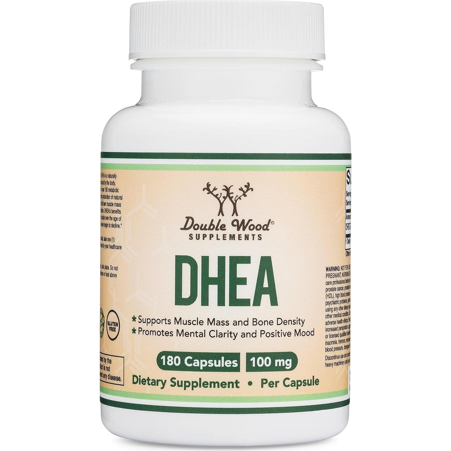 DHEA 100mg 180 Cápsulas Double Wood - Equilibrio Hormonal