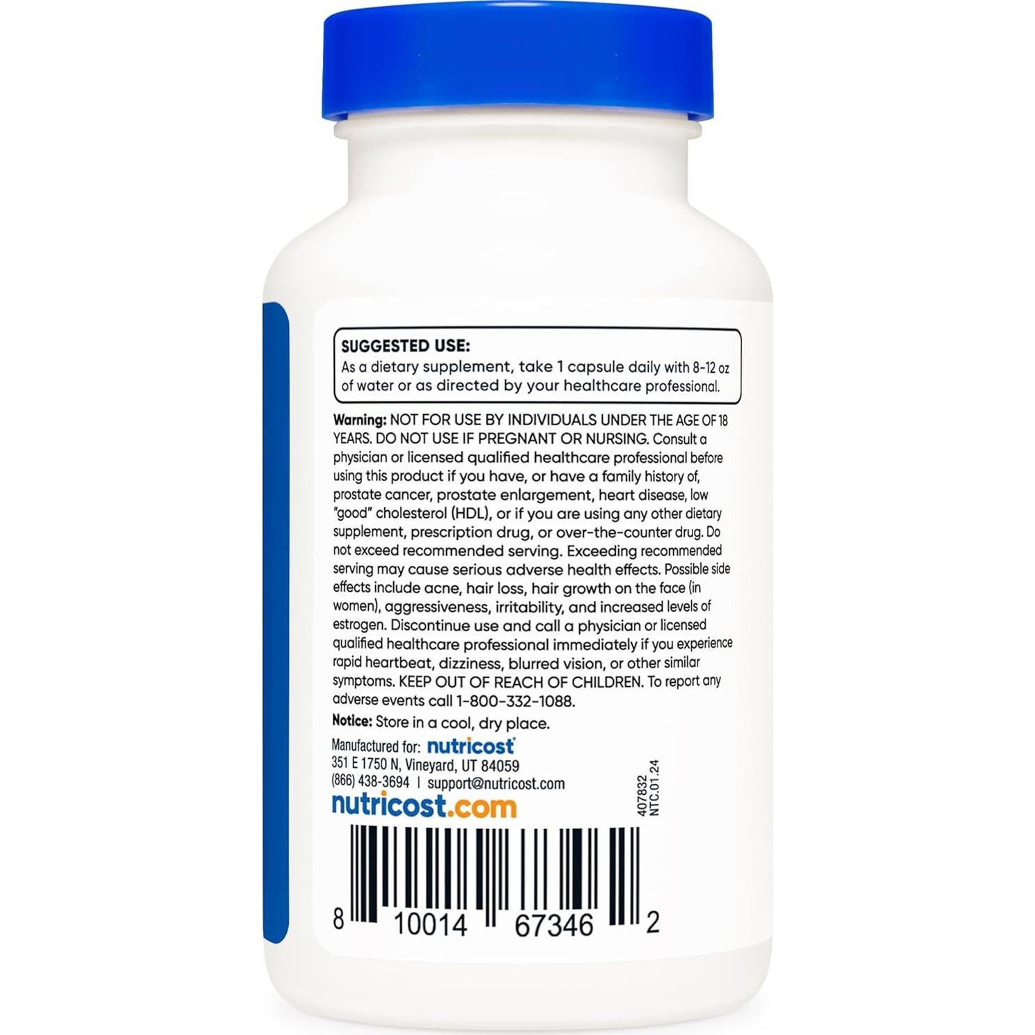 Nutricost Pregnenolona 10mg - 120 Cápsulas Vegetarianas
