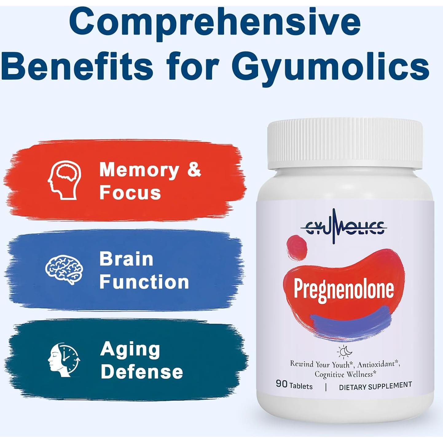 Suplemento de Pregnenolona 100mg Gyumolics - 90 Tabletas