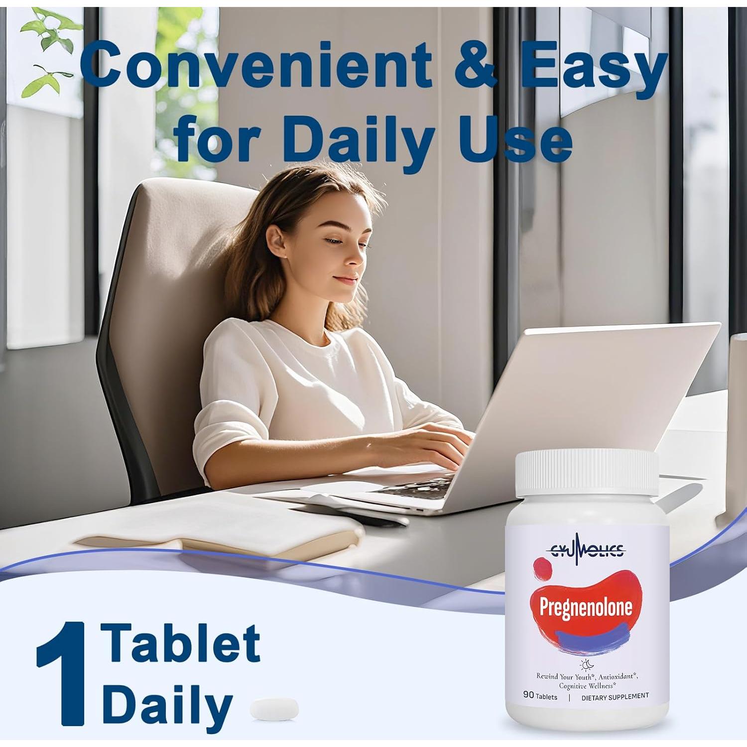 Suplemento de Pregnenolona 100mg Gyumolics - 90 Tabletas