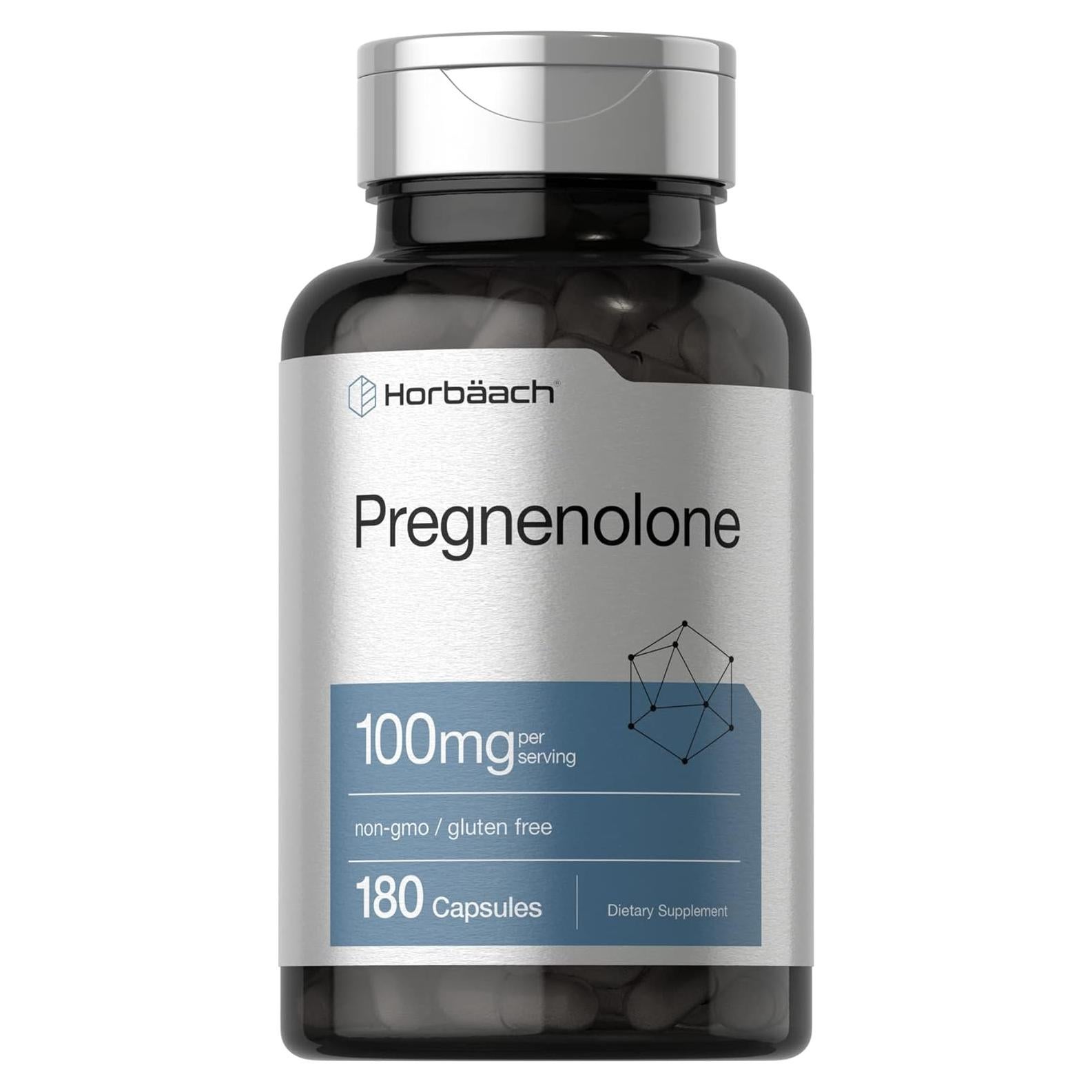 Suplemento Pregnenolona 100mg Horbäach 180 Cápsulas Sin OGM