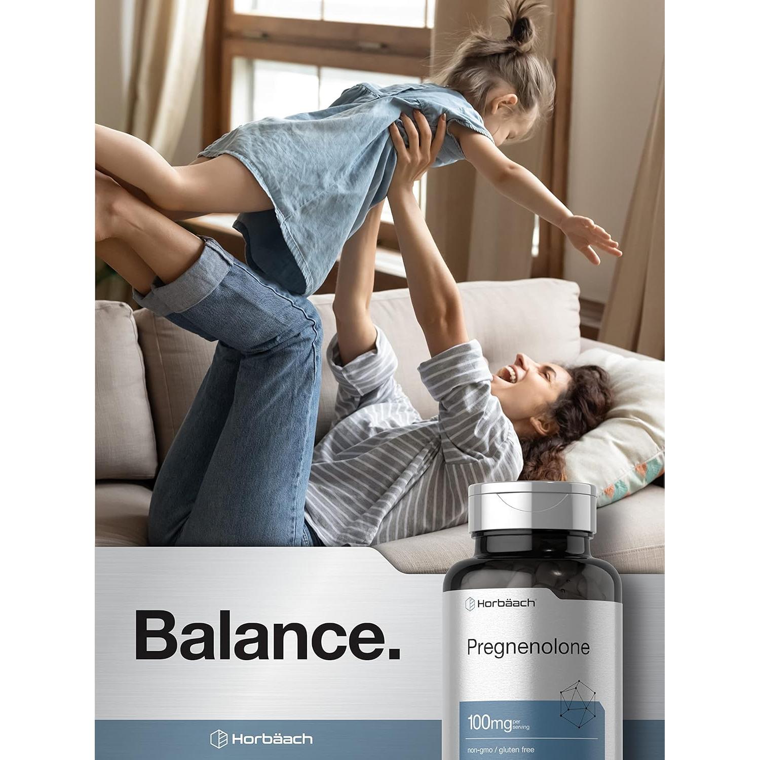 Suplemento Pregnenolona 100mg Horbäach 180 Cápsulas Sin OGM