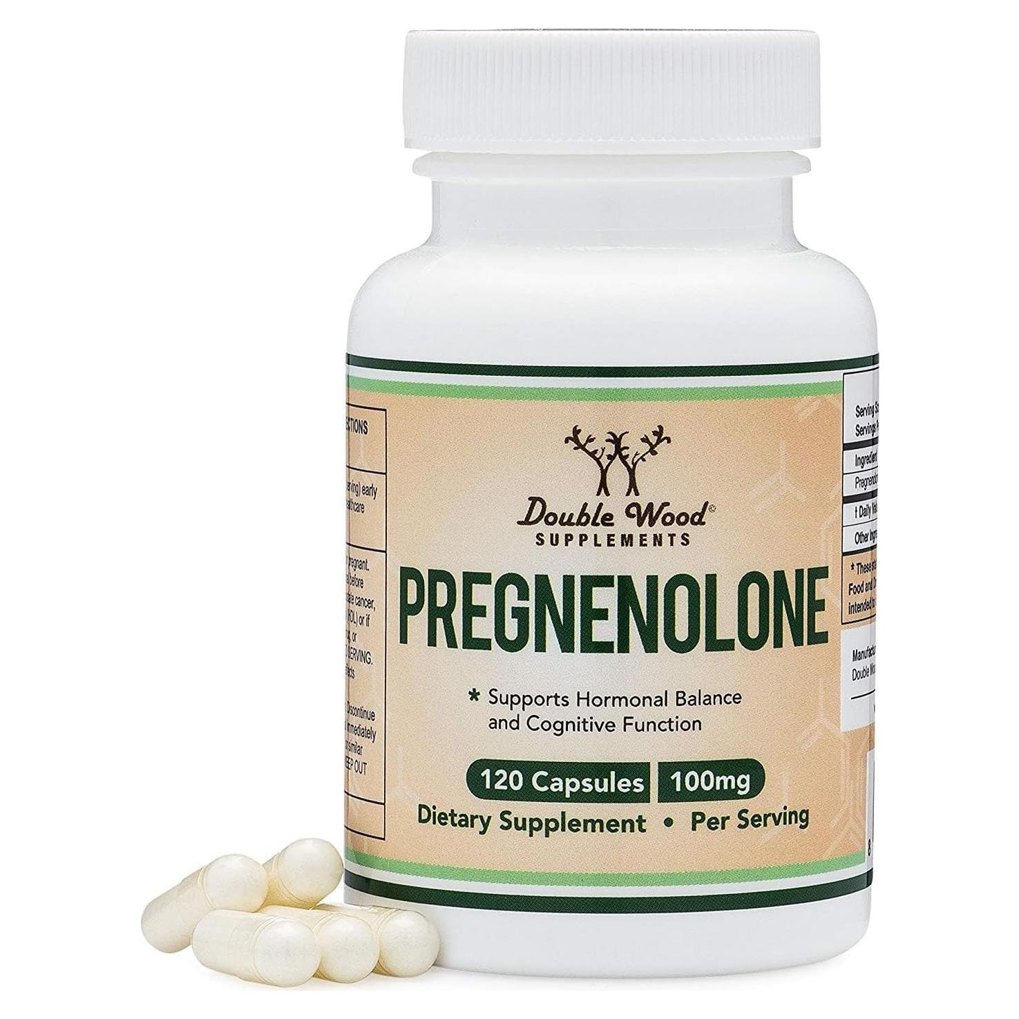 Pregnenolona 100mg Double Wood - 120 cápsulas no OGM