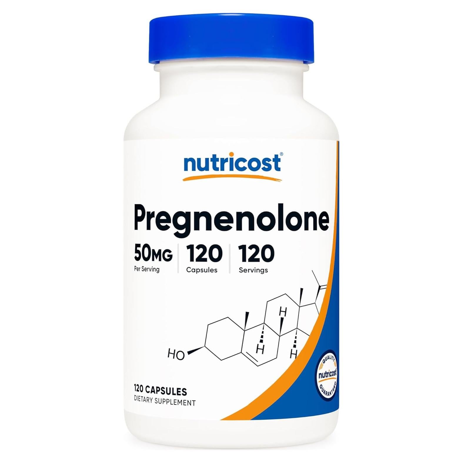 Nutricost Pregnenolona 50mg - 120 Cápsulas Vegetarianas