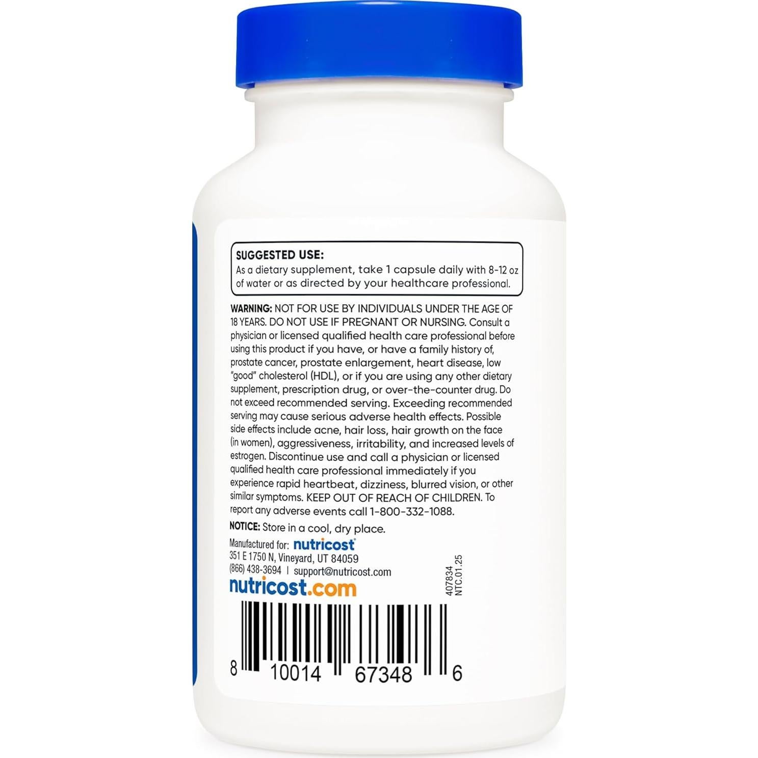 Nutricost Pregnenolona 50mg - 120 Cápsulas Vegetarianas