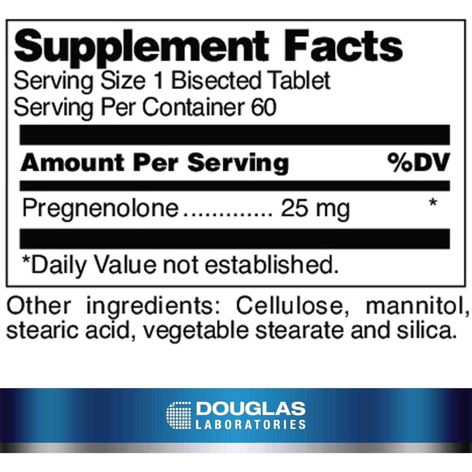 Suplemento de Pregnenolona 25 mg Douglas Laboratories - 60 tabletas