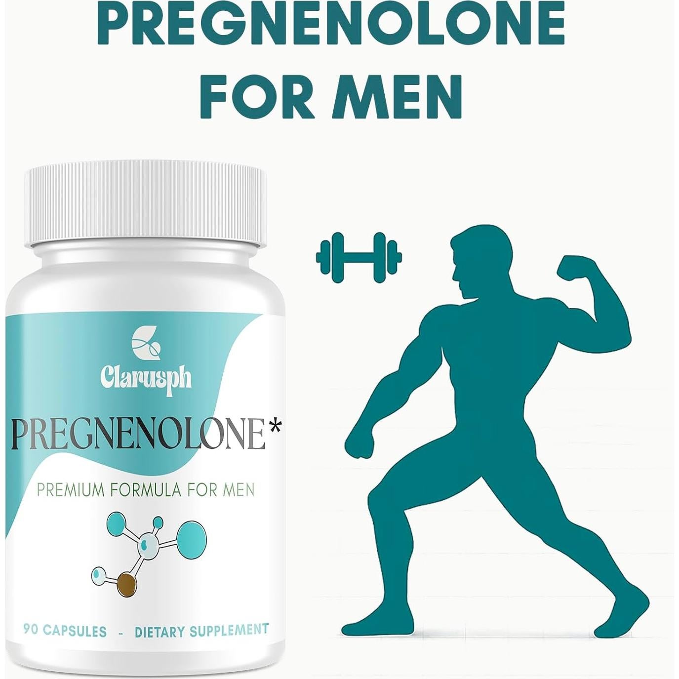 Suplemento Pregnenolona 50mg + DHEA 25mg Clarusph 180 Cápsulas