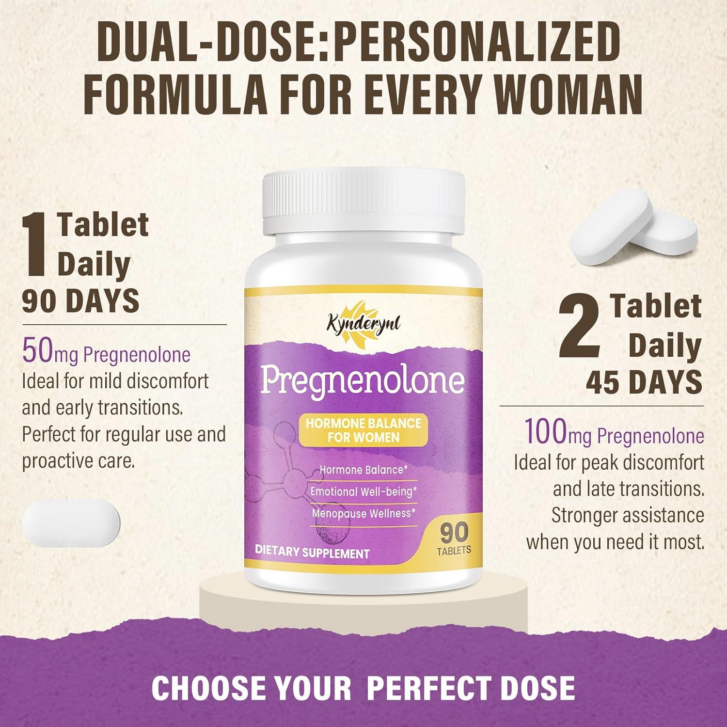 Suplemento de Pregnenolona Kynderynl 100mg/50mg 90 Tabletas