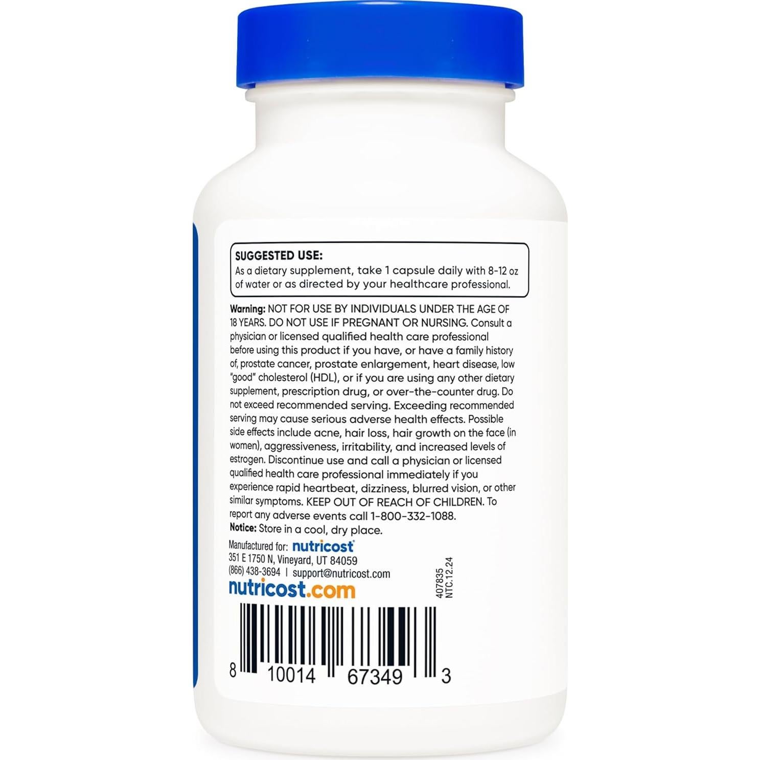 Nutricost Pregnenolona 100mg - 120 Cápsulas Vegetarianas Sin OGM