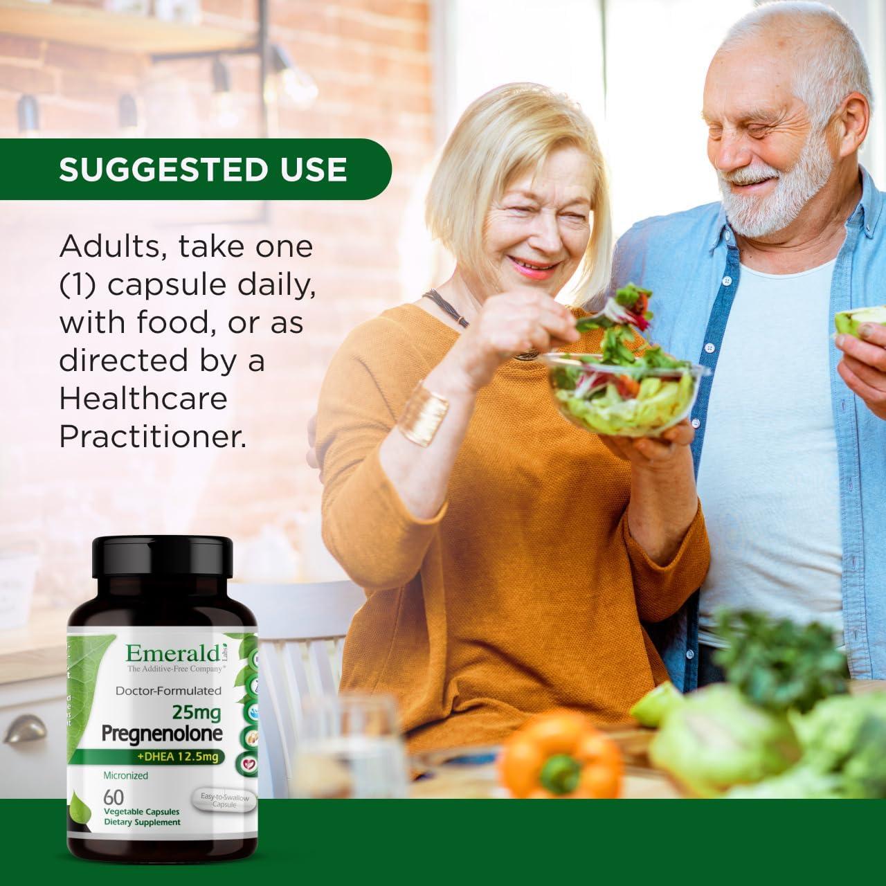 Suplemento de Bienestar Emerald Labs Pregnenolona 50mg DHEA 25mg