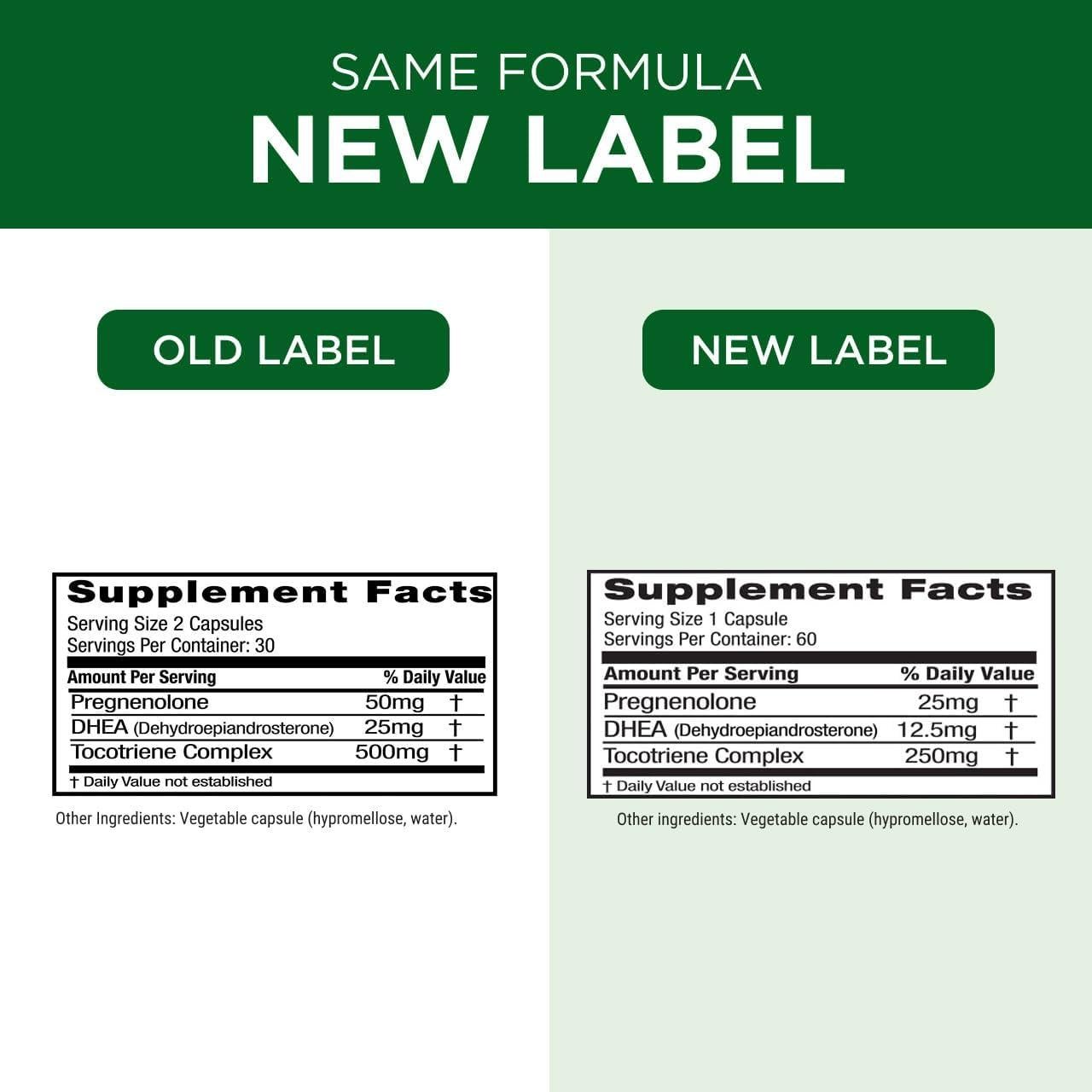 Suplemento de Bienestar Emerald Labs Pregnenolona 50mg DHEA 25mg