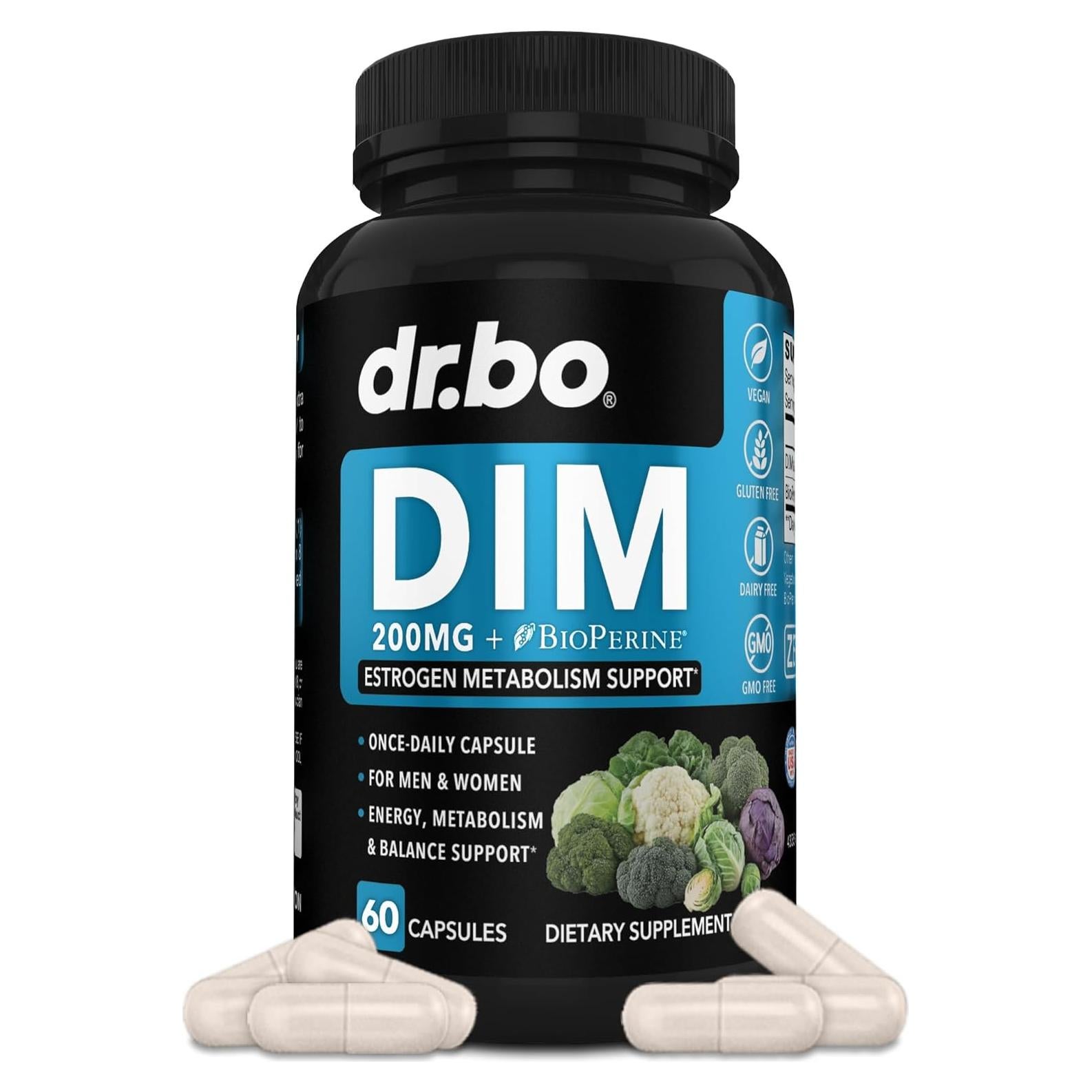 Suplemento DIM 200mg DR. BO - Equilibrio Hormonal y Acné - 60 Cápsulas