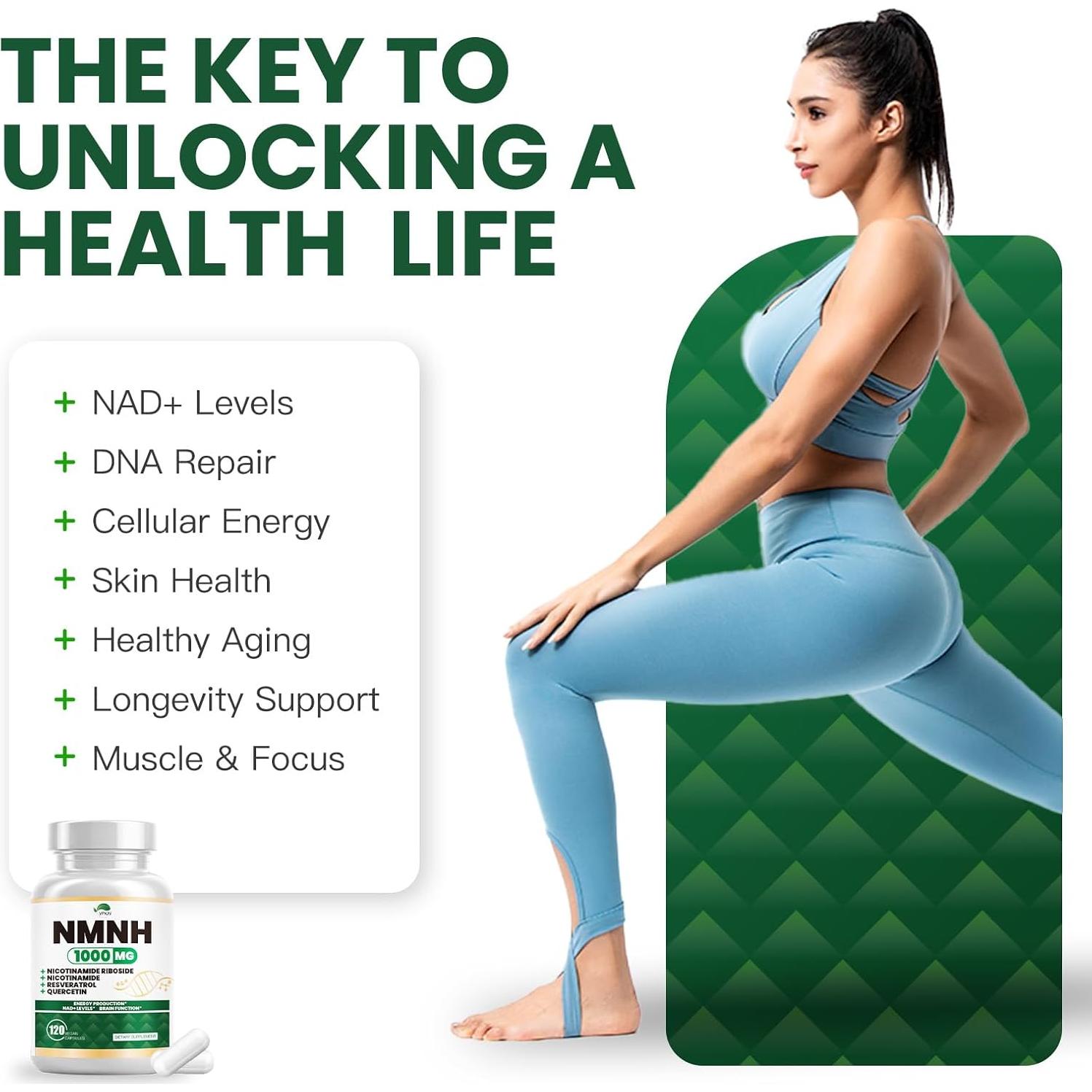 Suplemento NMNH 1000mg VPKIN - 120 Cápsulas Veganas